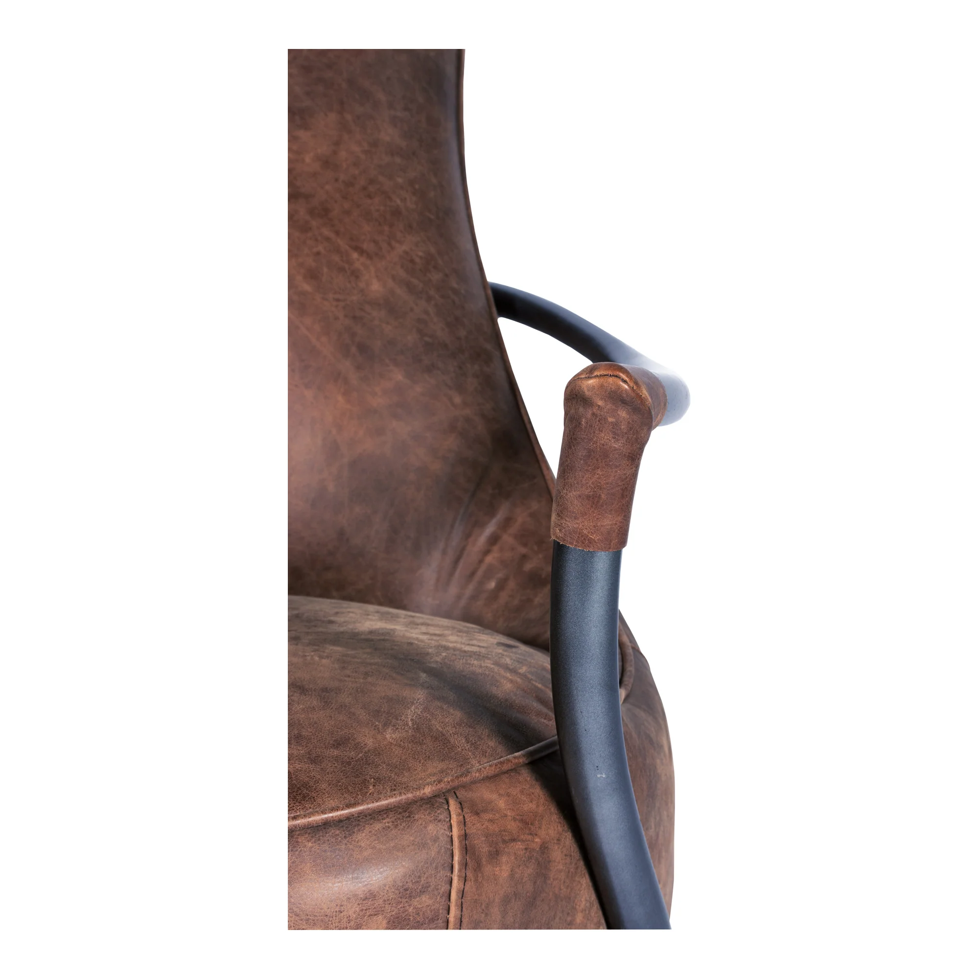 Carlisle Club Chair Grazed Brown Leather - Image 7