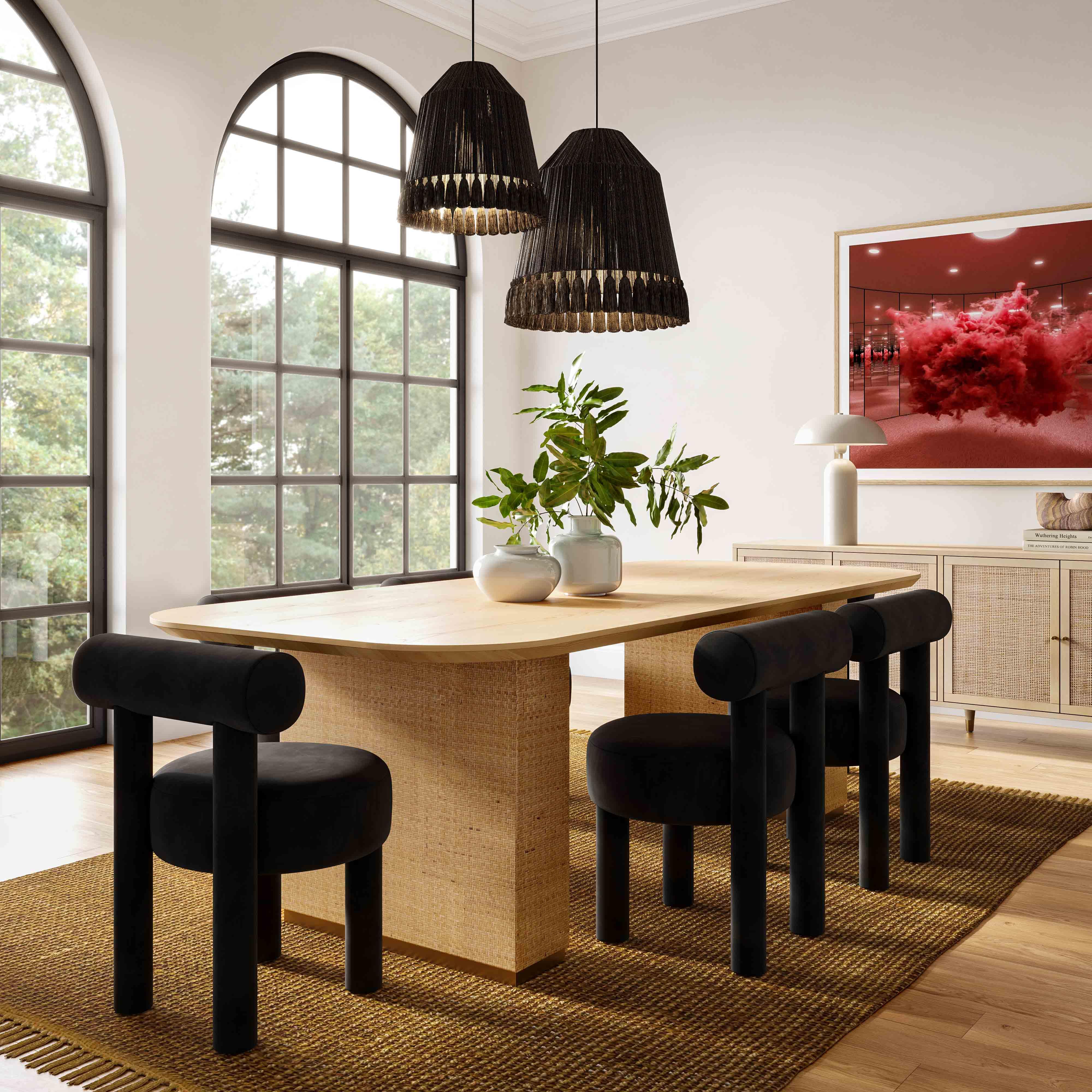 Carmel Black Velvet Dining Chair - Set of 2 - Image 2