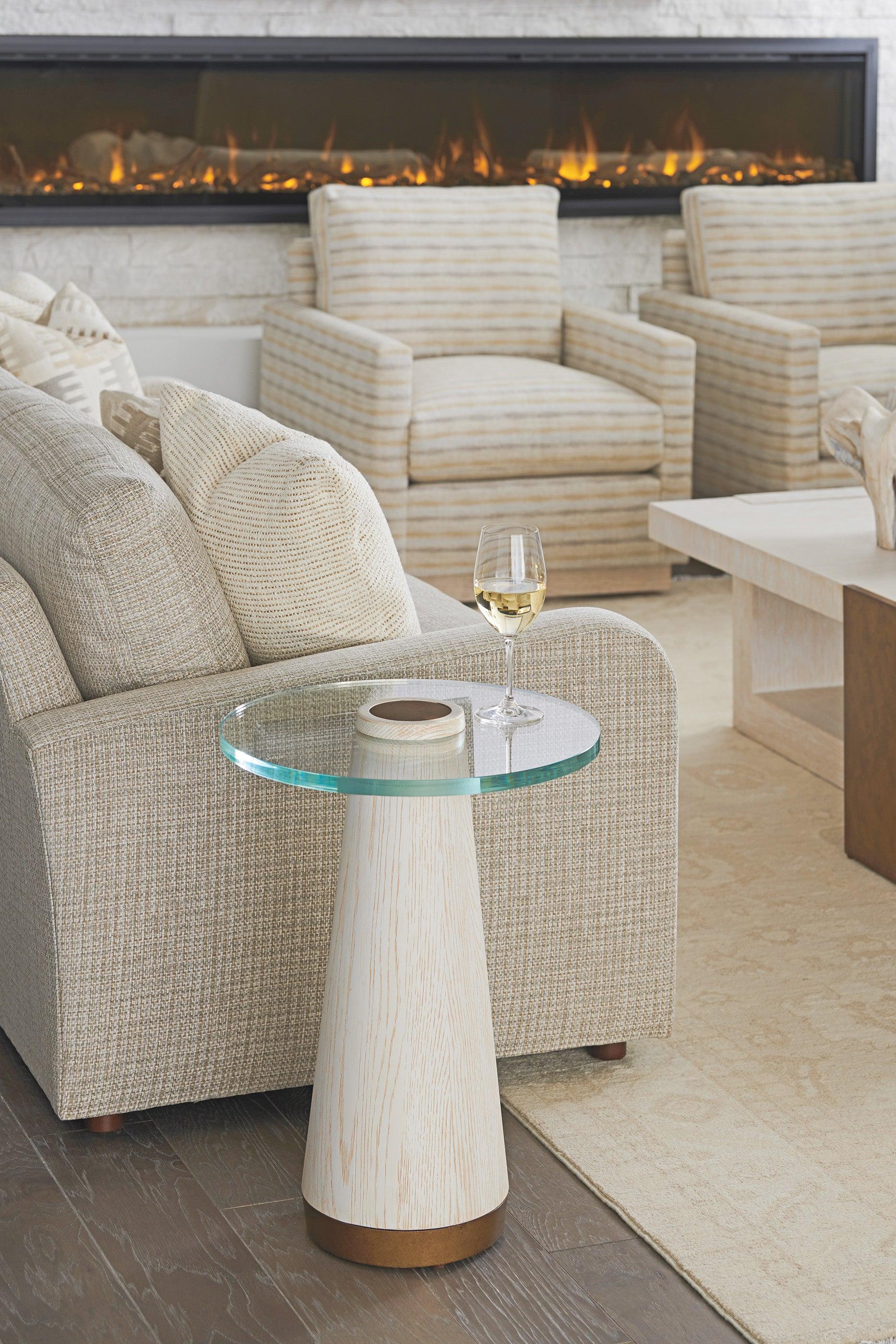 Carmel Castlewood Glass Top Accent Table - Image 2