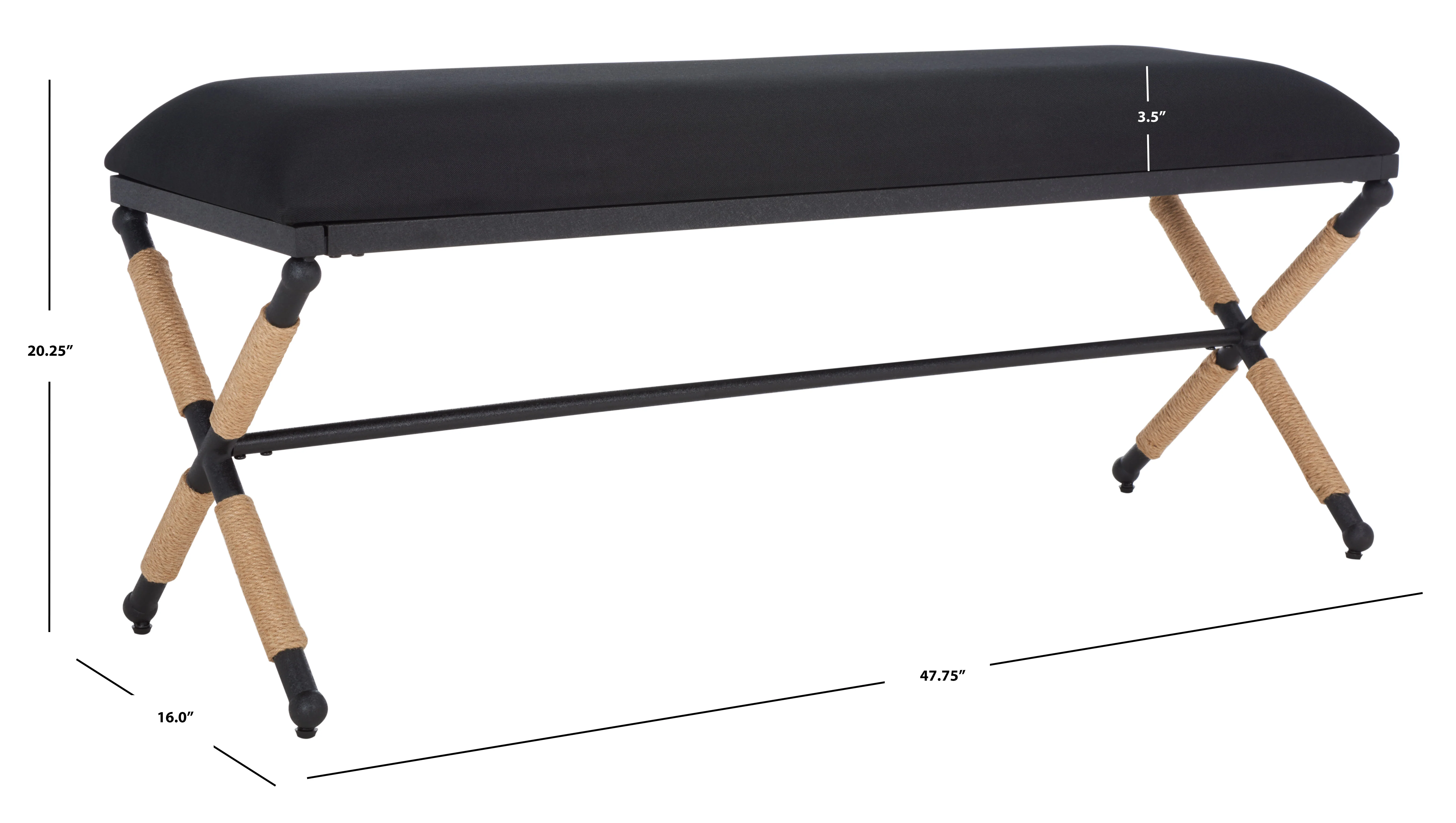 Carmelo Hemp Wrapped Bench - Image 16