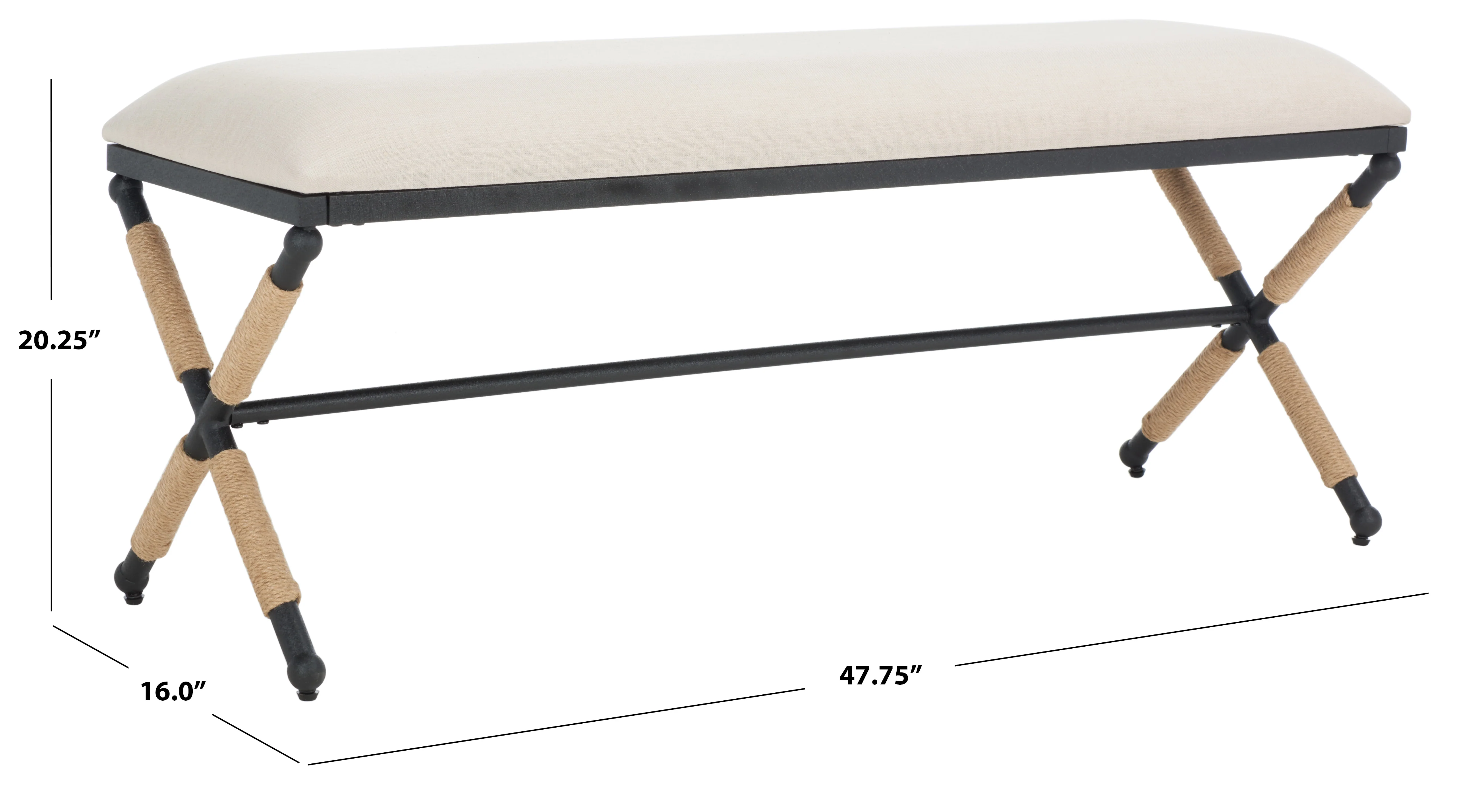 Carmelo Hemp Wrapped Bench - Image 6