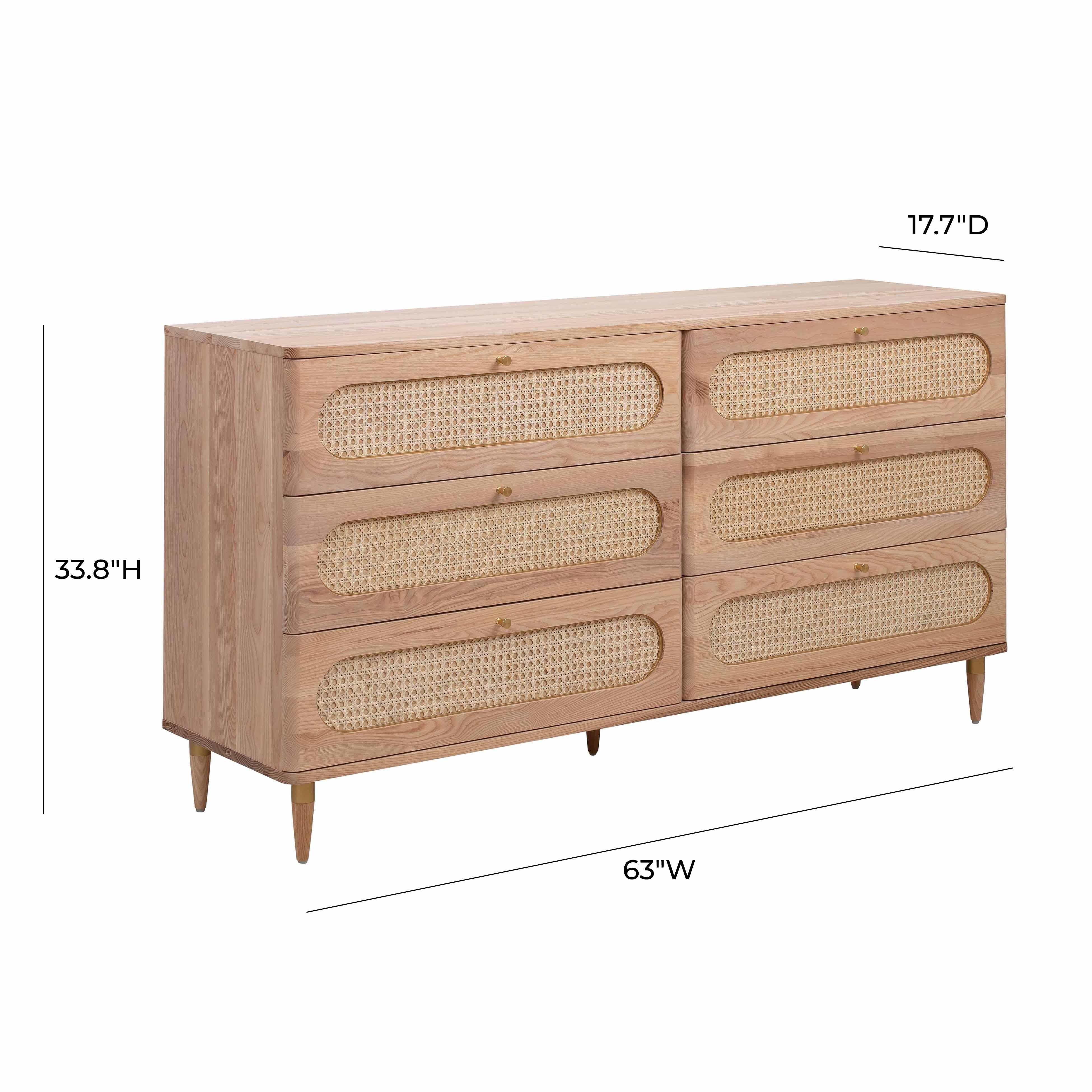 Carmen Cane 6 Drawer Dresser - Image 9