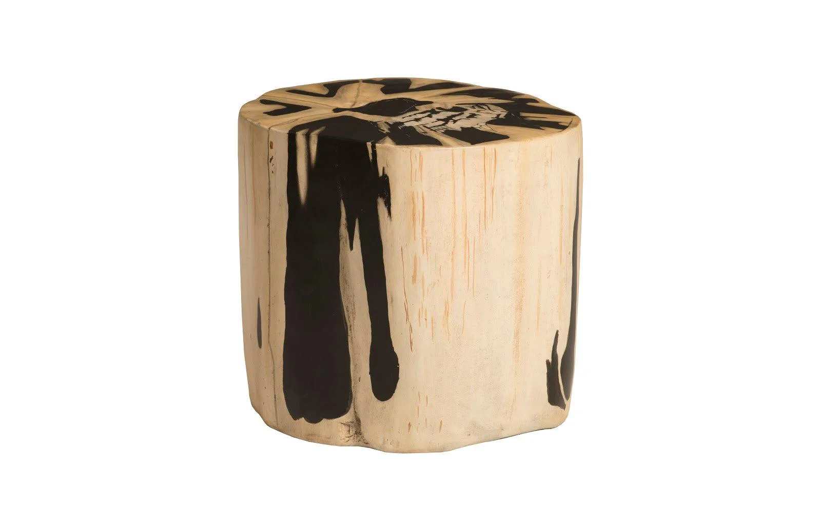 Cast Petrified Wood Stool, Resin - Image 2