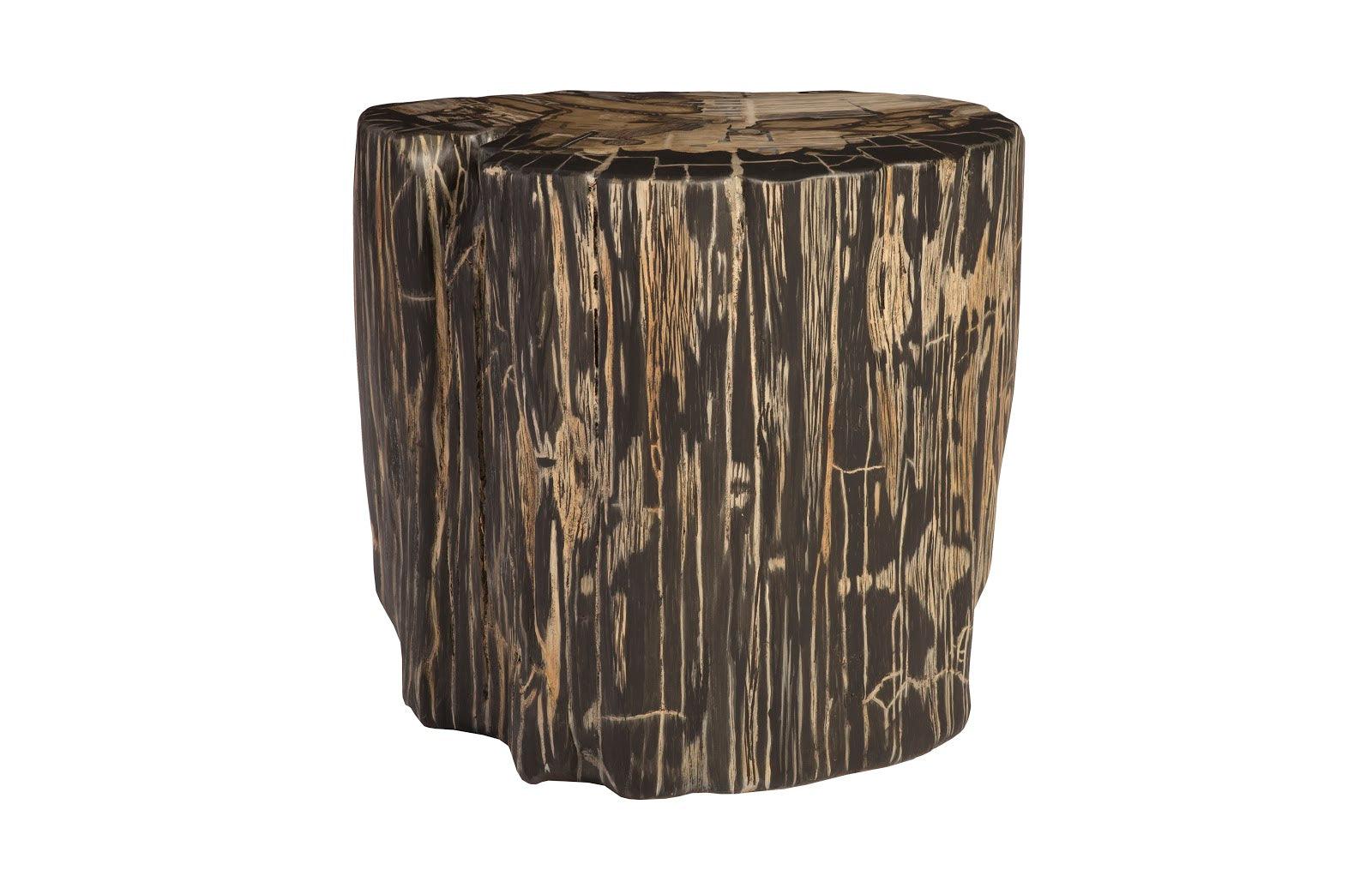 Cast Petrified Wood Stool, Resin - Image 3