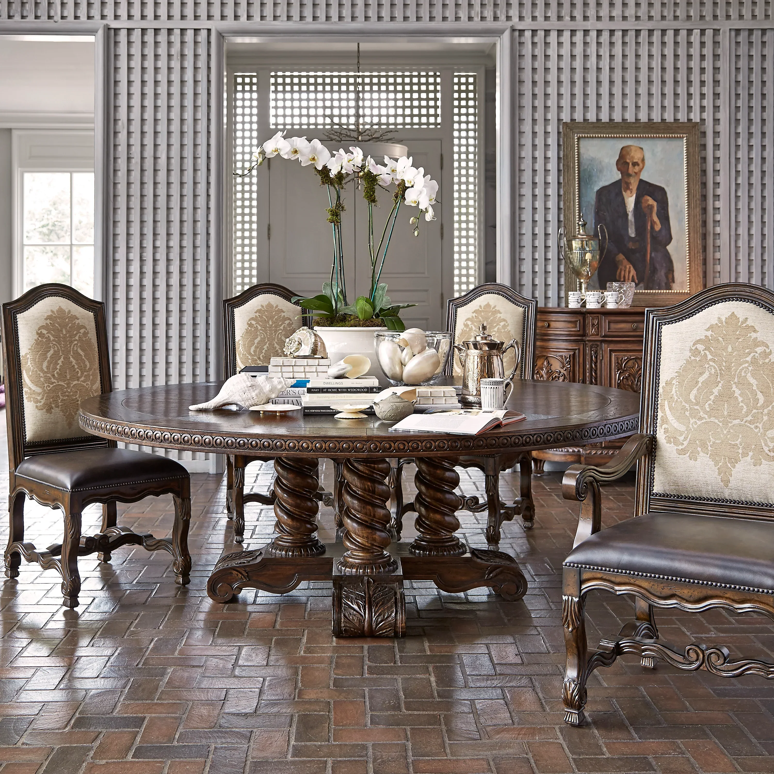 Castilian Round Dining Table - 86" - Image 4