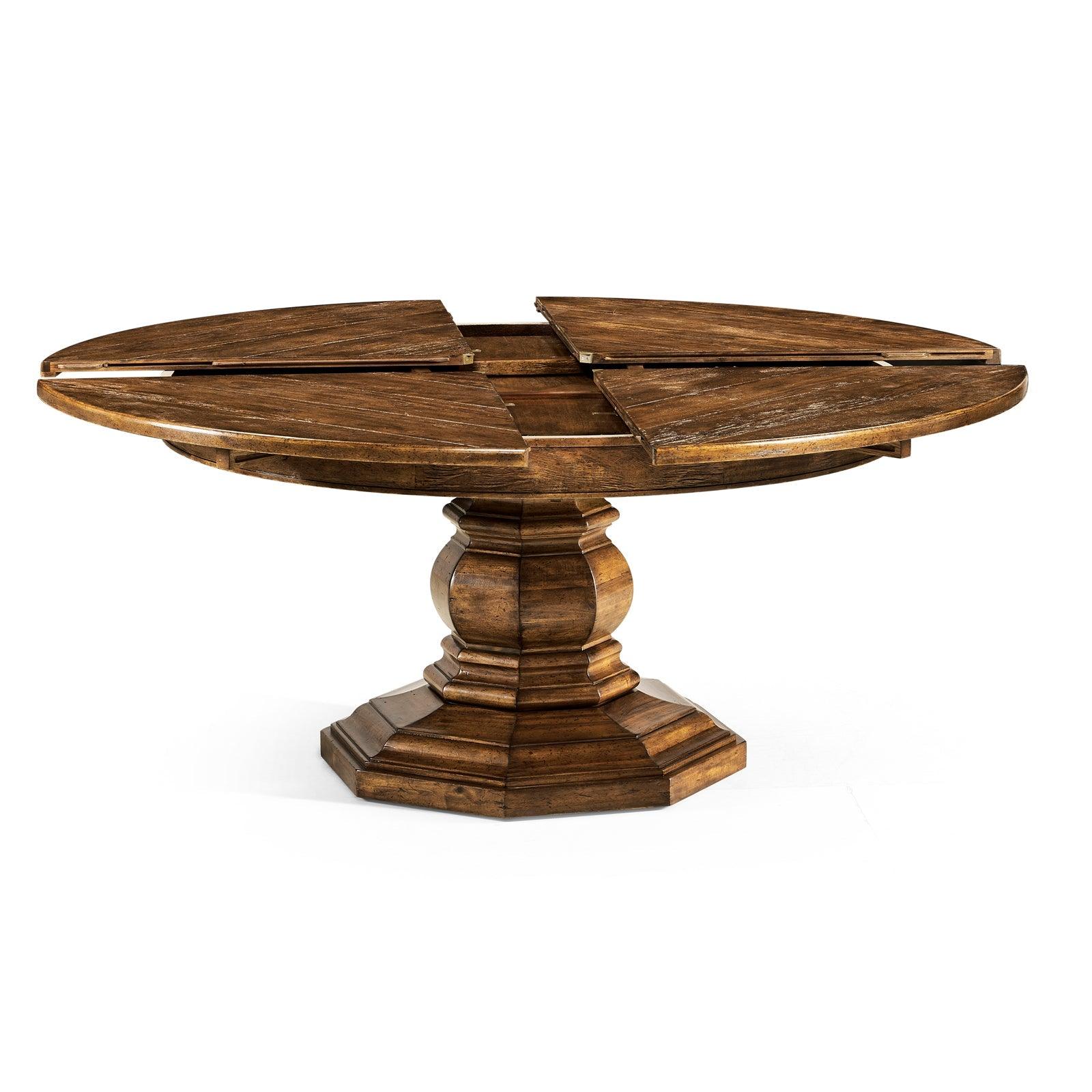 Casual Accents Country Walnut Round Extendable Dining Table 59" - Image 3