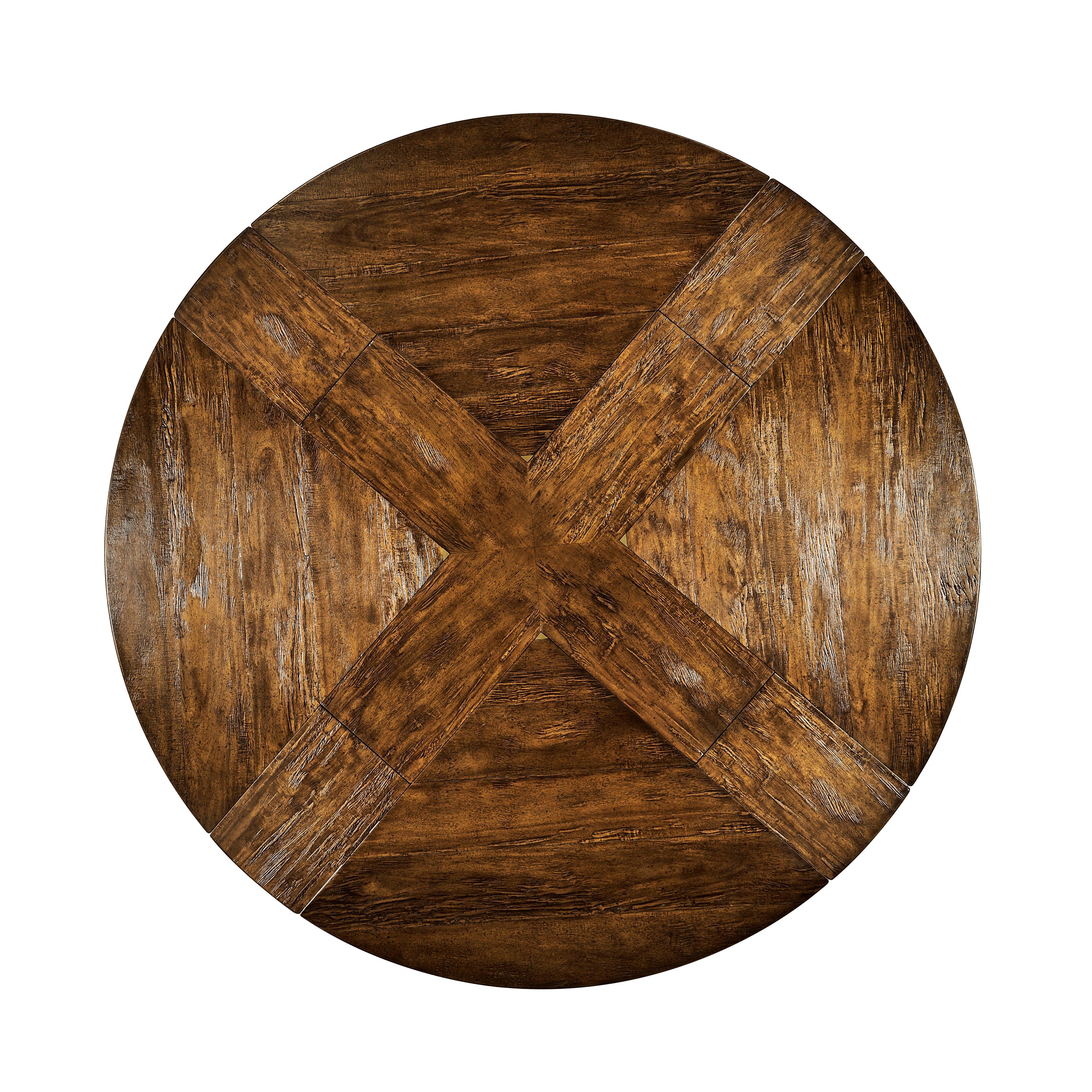 Casual Accents Country Walnut Round Extendable Dining Table 59" - Image 5