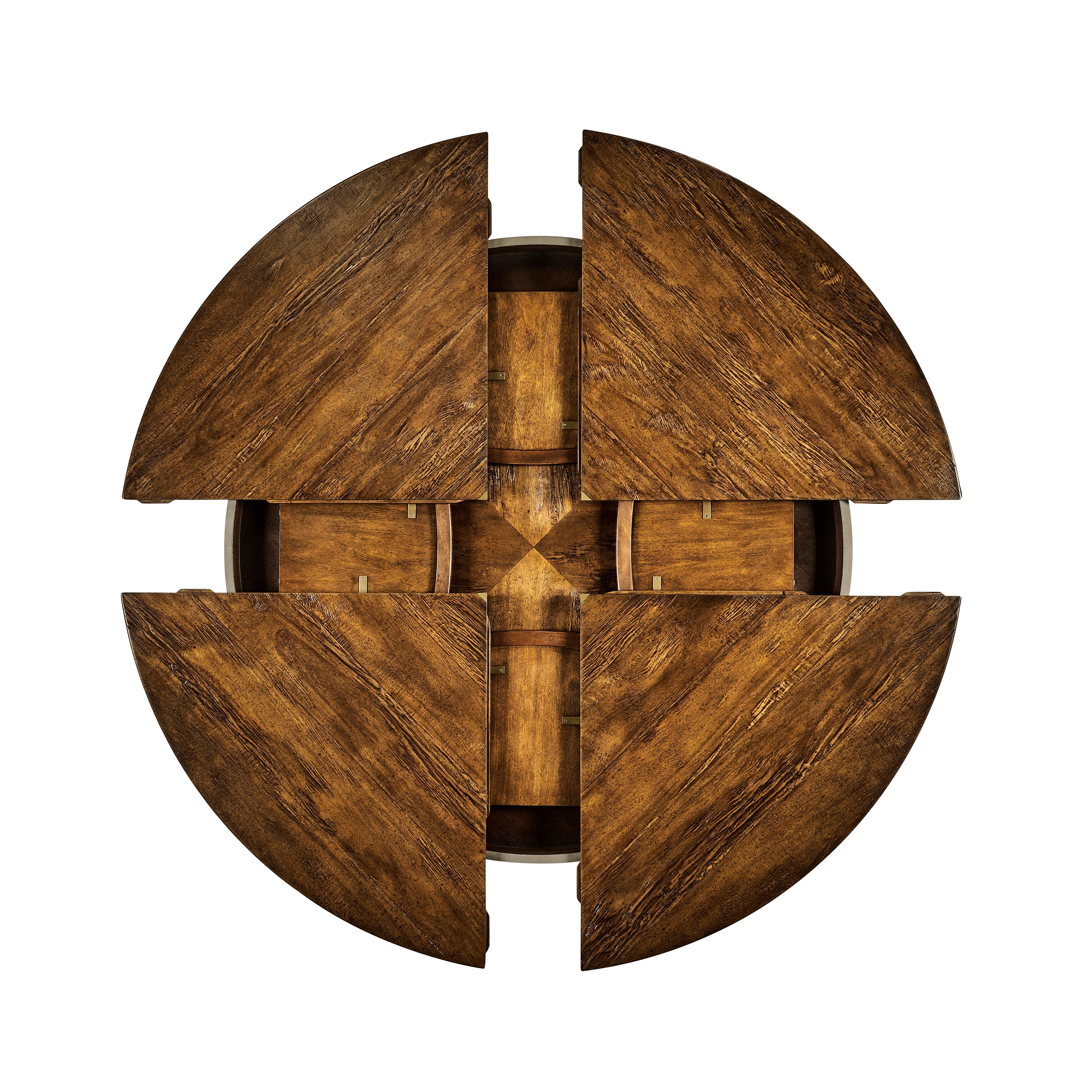 Casual Accents Country Walnut Round Extendable Dining Table 59" - Image 7