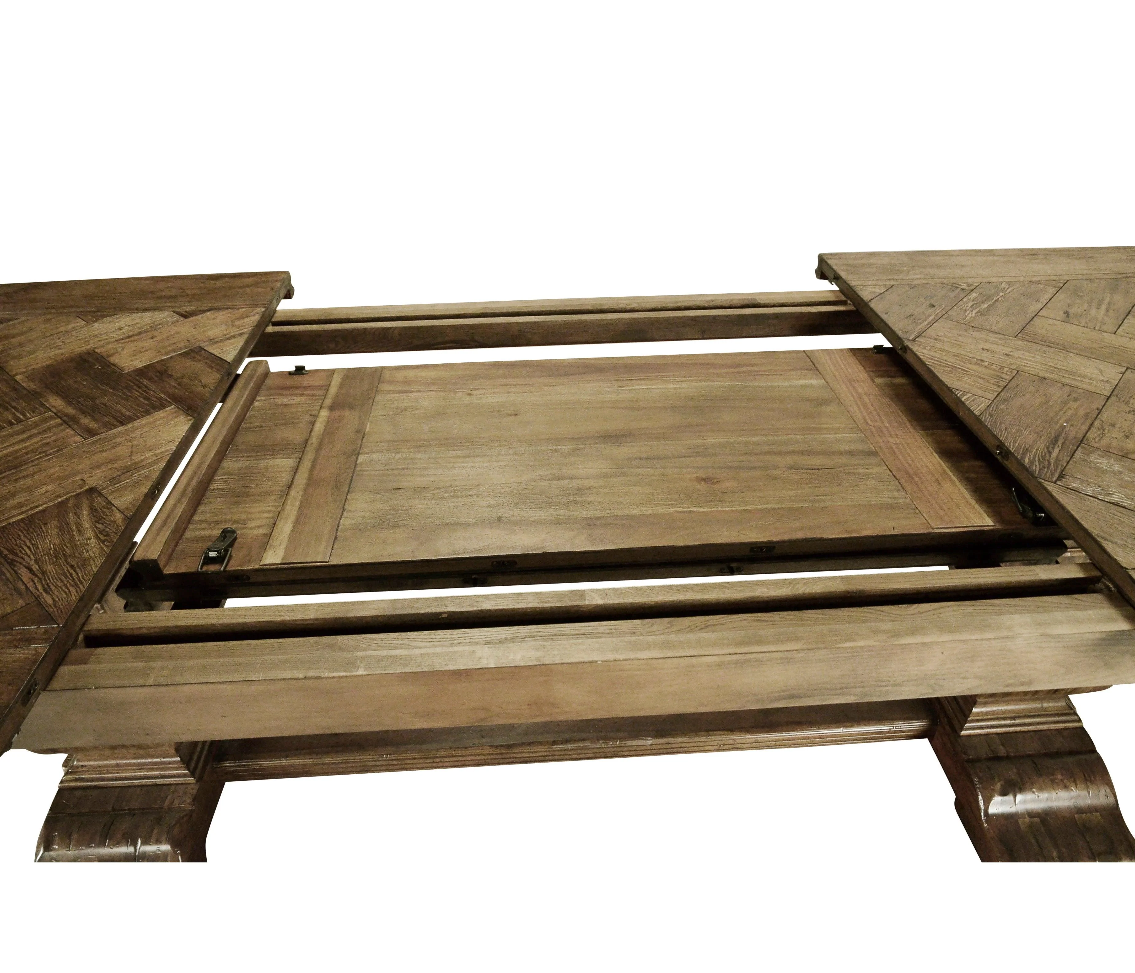 Casual Accents Medium Driftwood Parquet Top Dining Table - Image 4