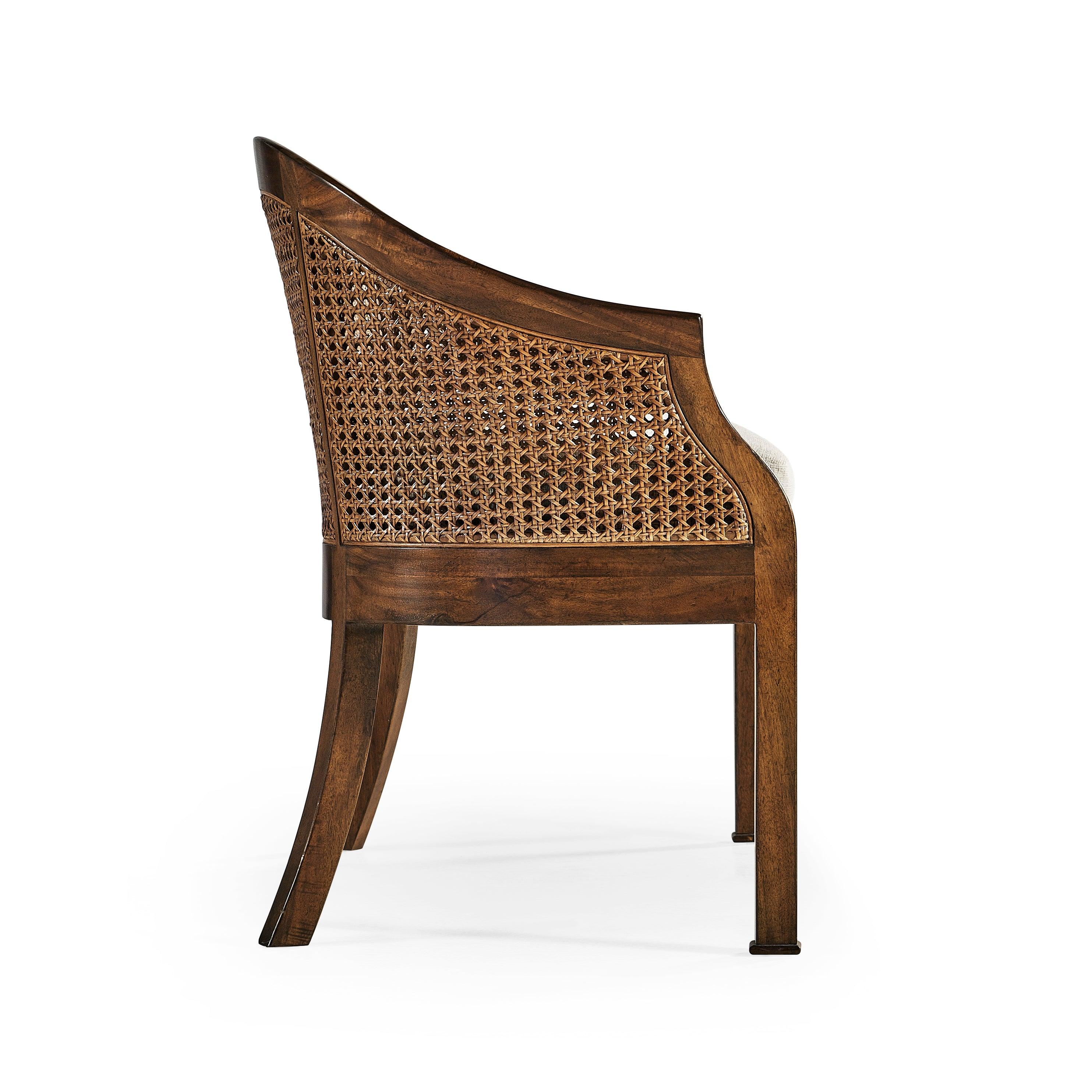Walnut 2-Seater Salon Settee Cane Back - Image 4