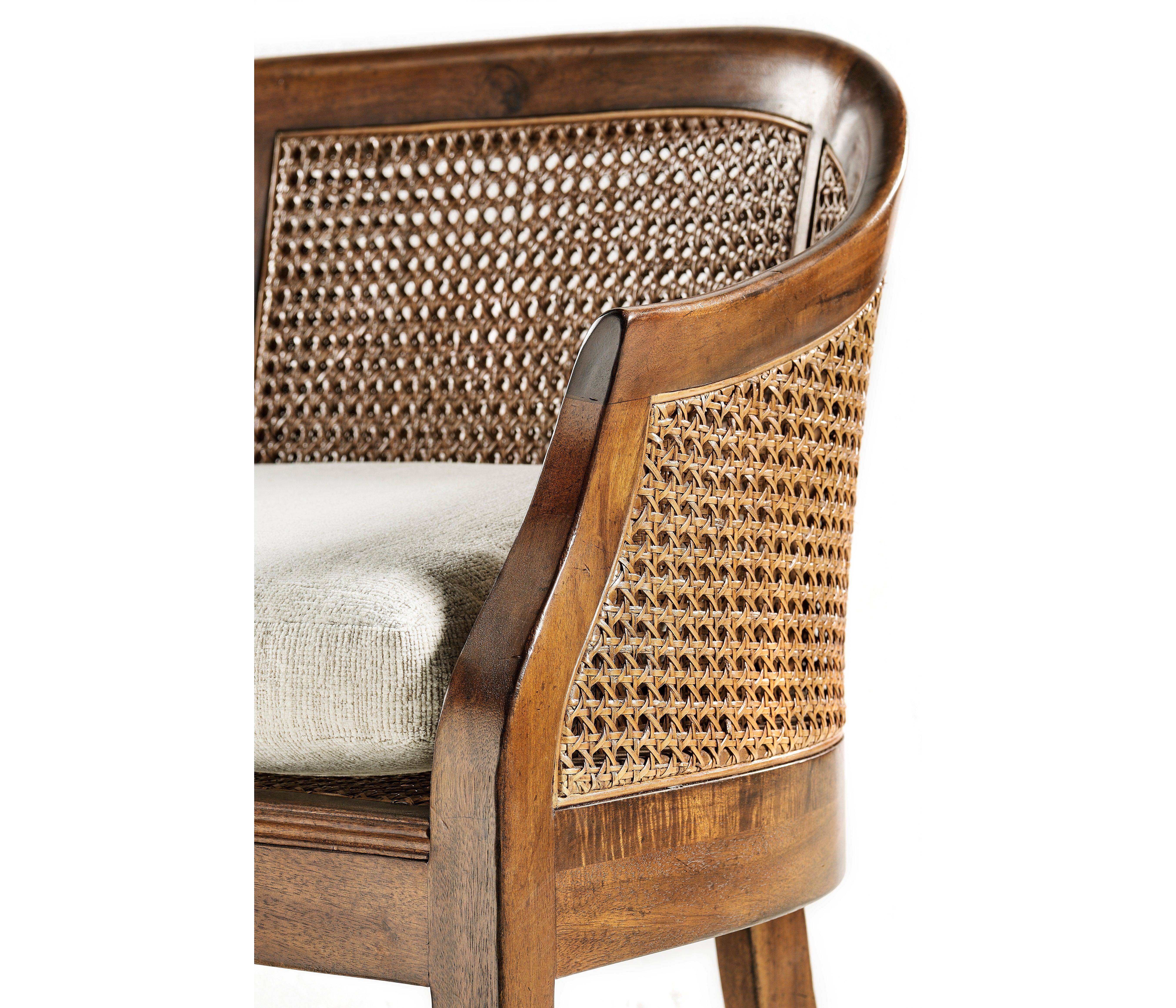 Walnut 2-Seater Salon Settee Cane Back - Image 5