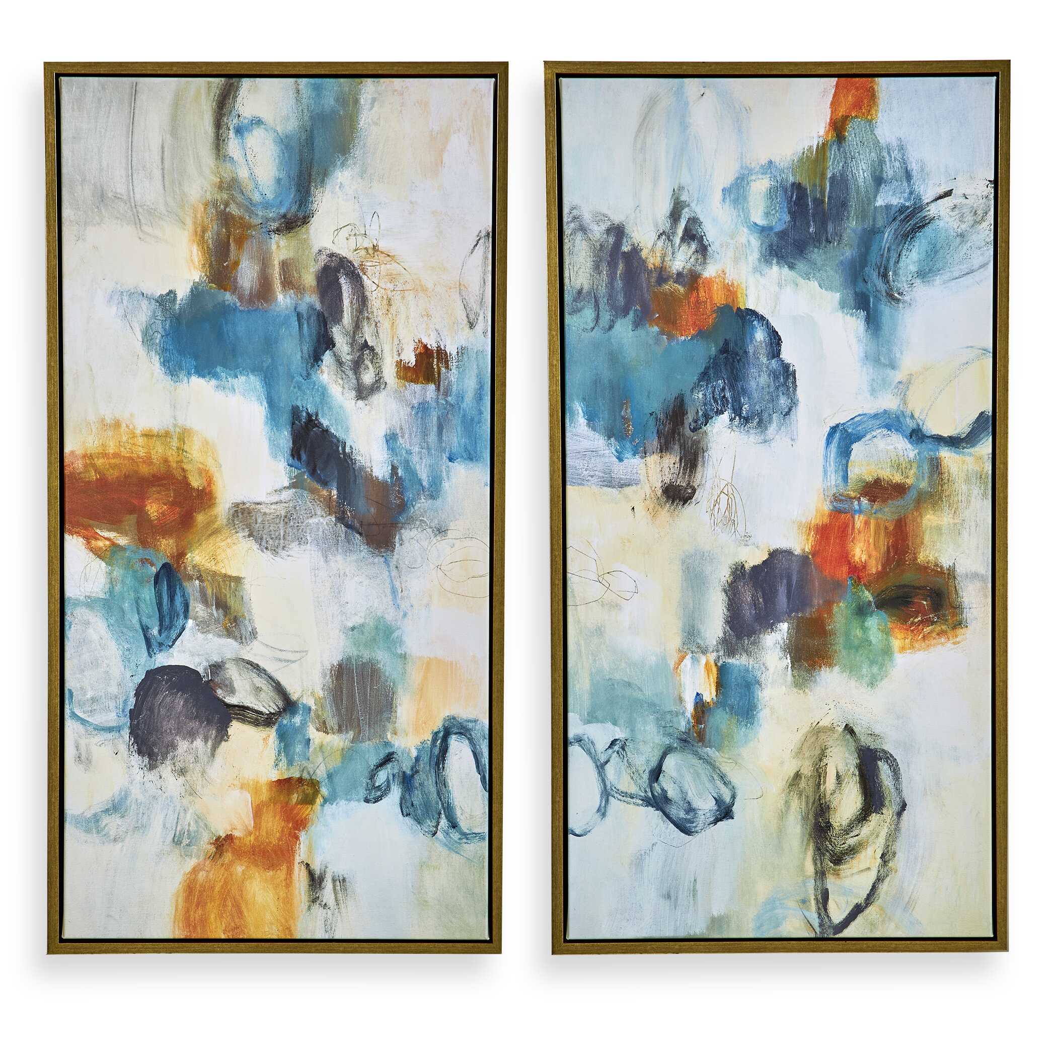 Casual Moments Framed Abstract Art - Set of 2