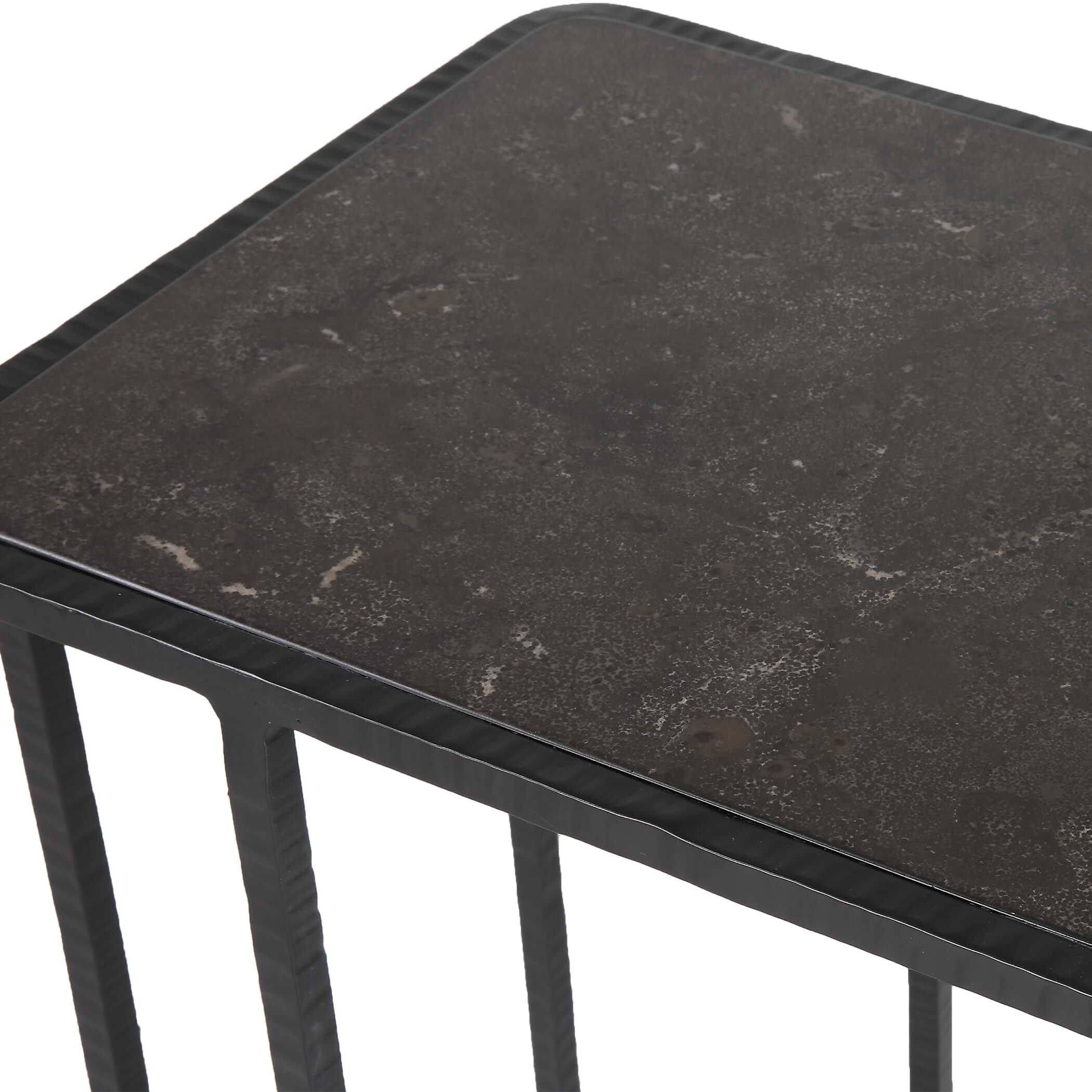Cavern Stone & Iron Accent Table - Image 5