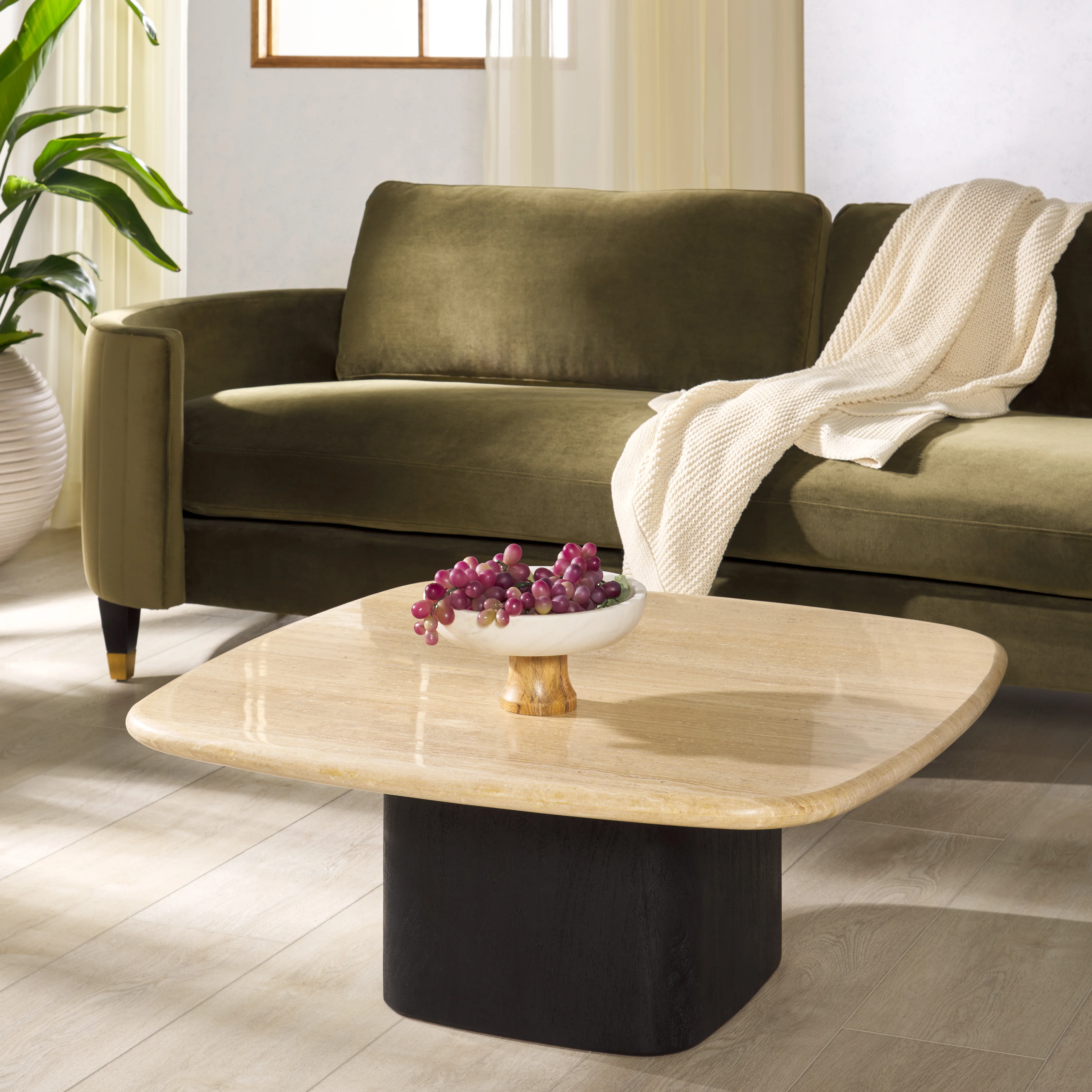 Celestyn Square Travertine Top Coffee Table - Image 3