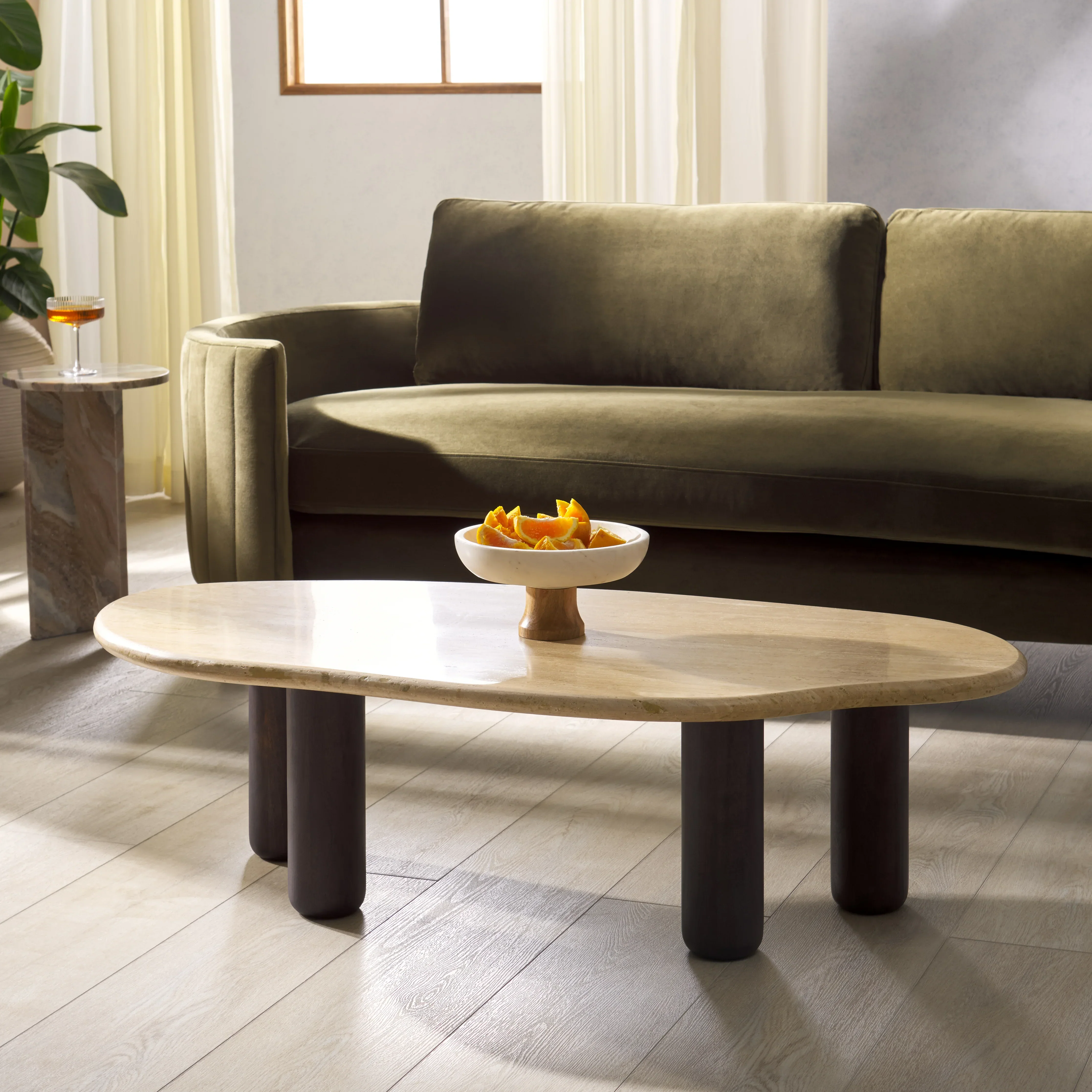Celestyn Travertine Top Coffee Table - Image 3