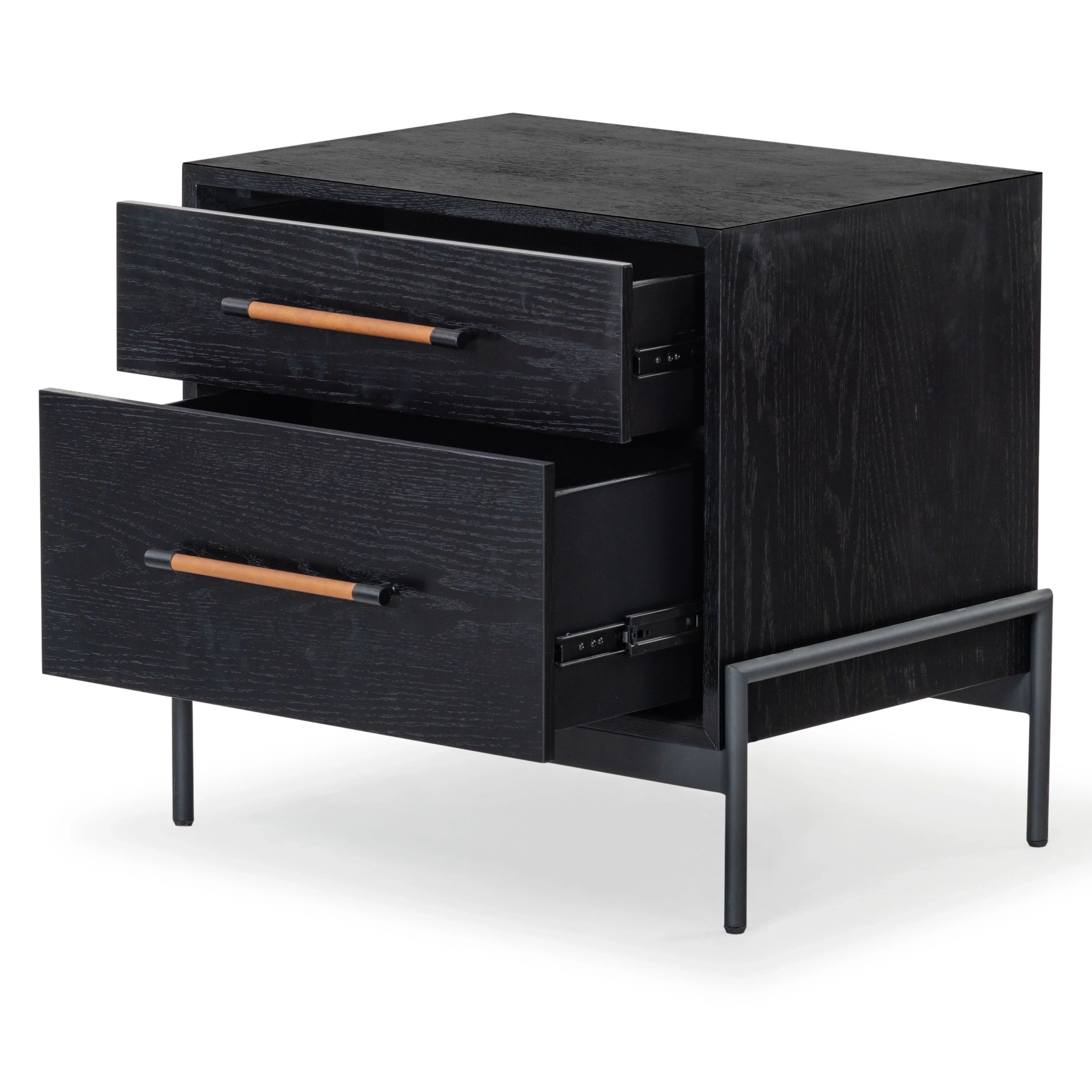 Chandri Vegan Leather Wrapped Handle Nightstand - Image 12
