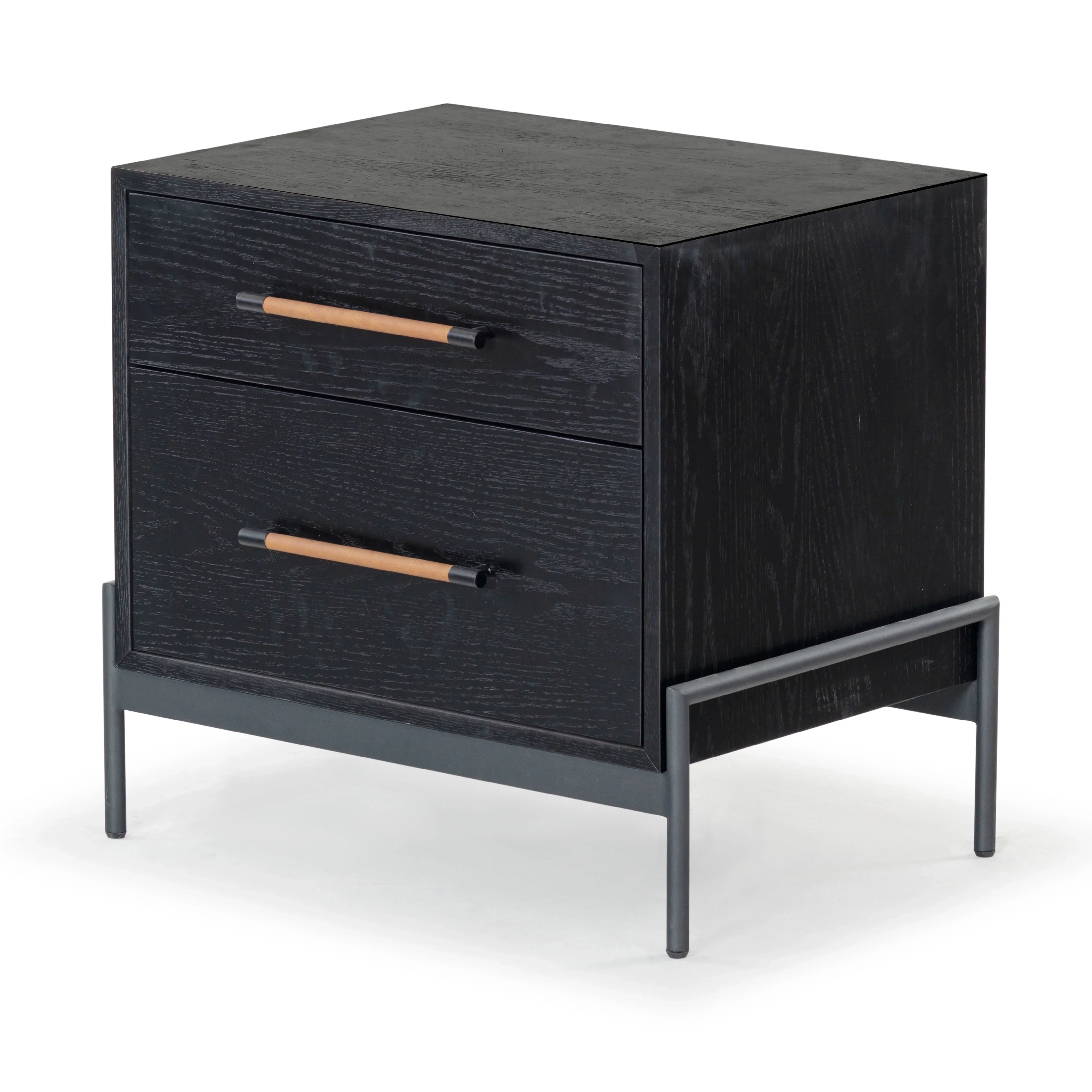 Chandri Vegan Leather Wrapped Handle Nightstand - Image 22