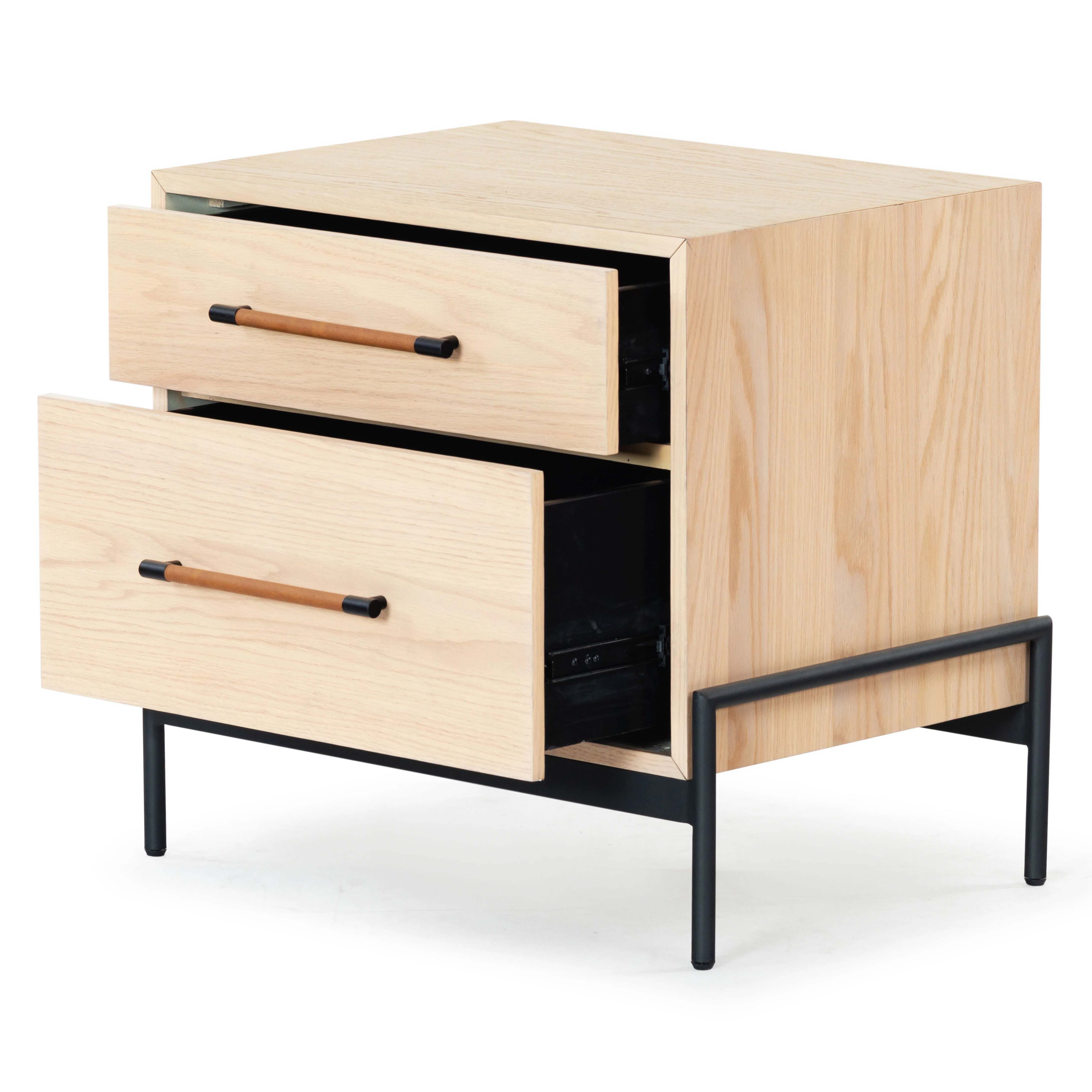 Chandri Vegan Leather Wrapped Handle Nightstand - Image 27