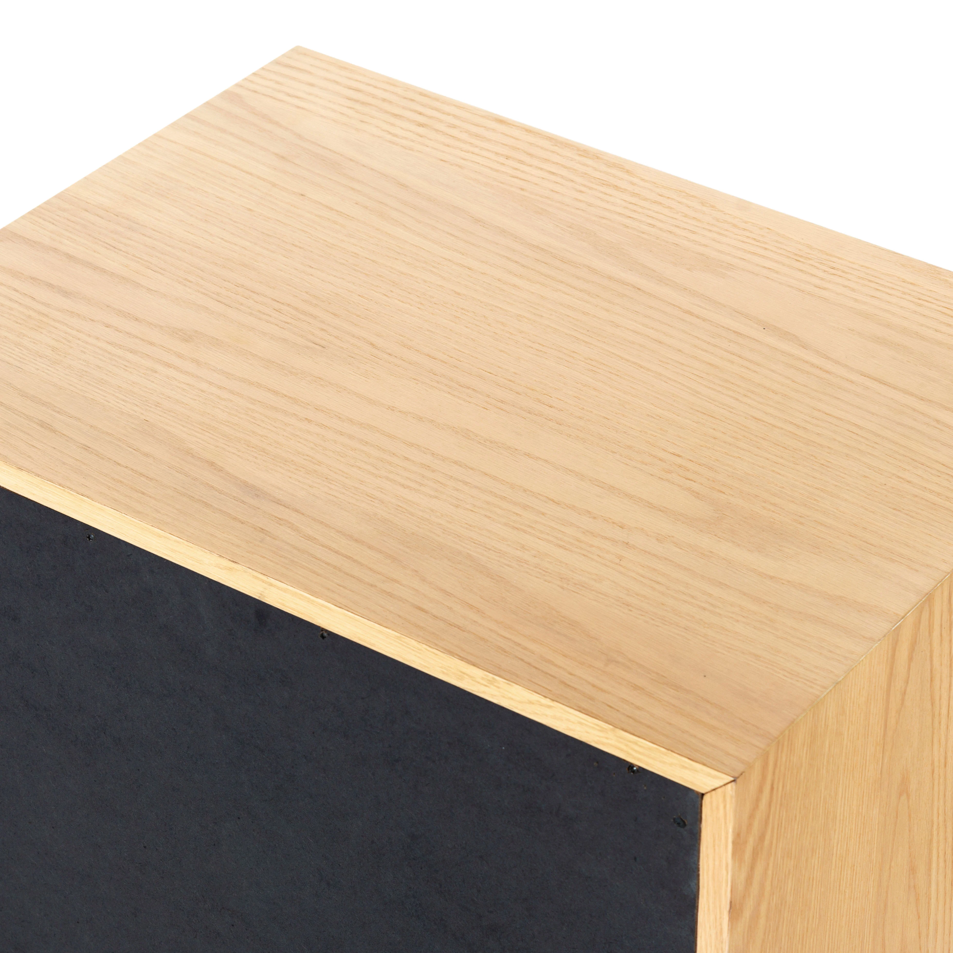 Chandri Vegan Leather Wrapped Handle Nightstand - Image 5