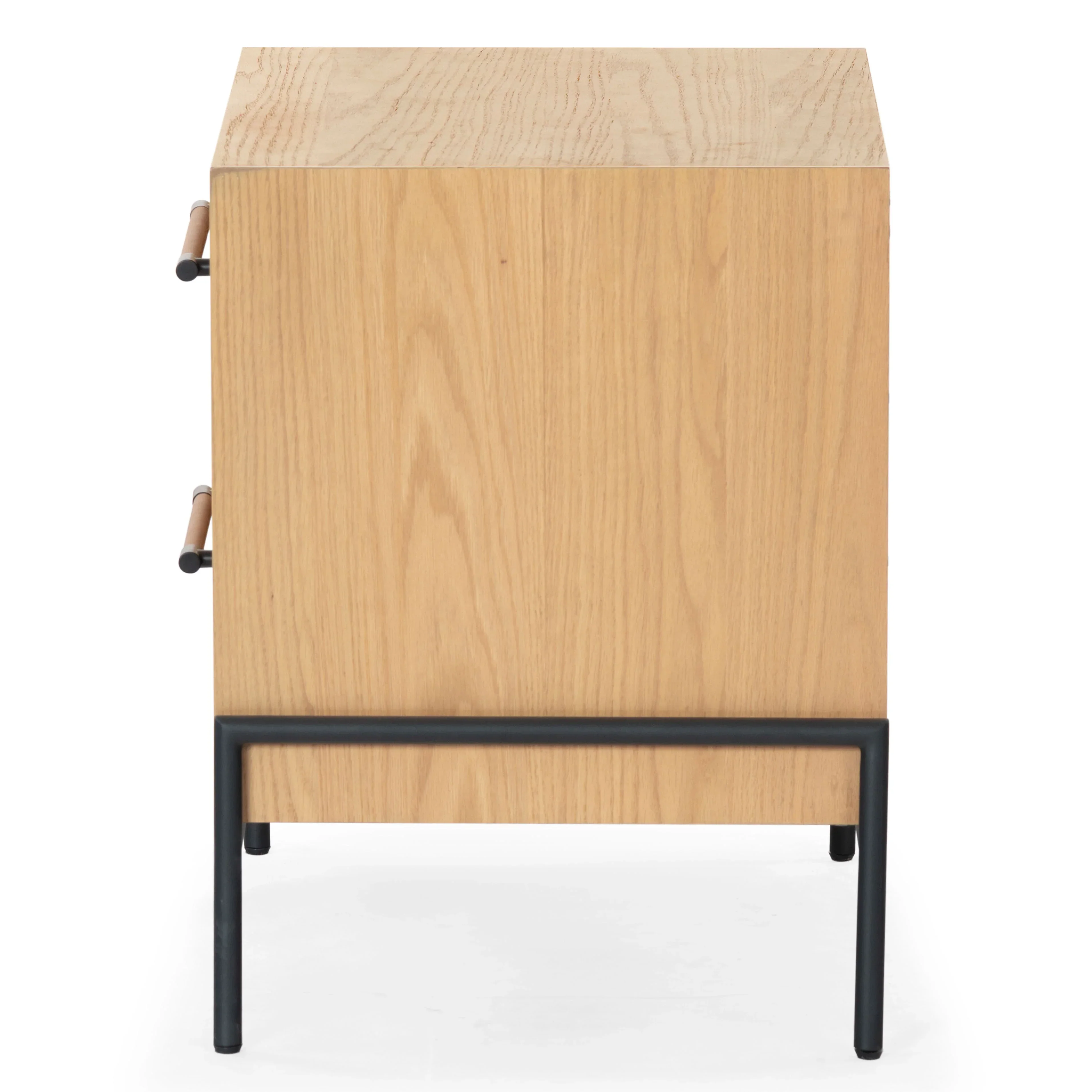 Chandri Vegan Leather Wrapped Handle Nightstand - Image 7