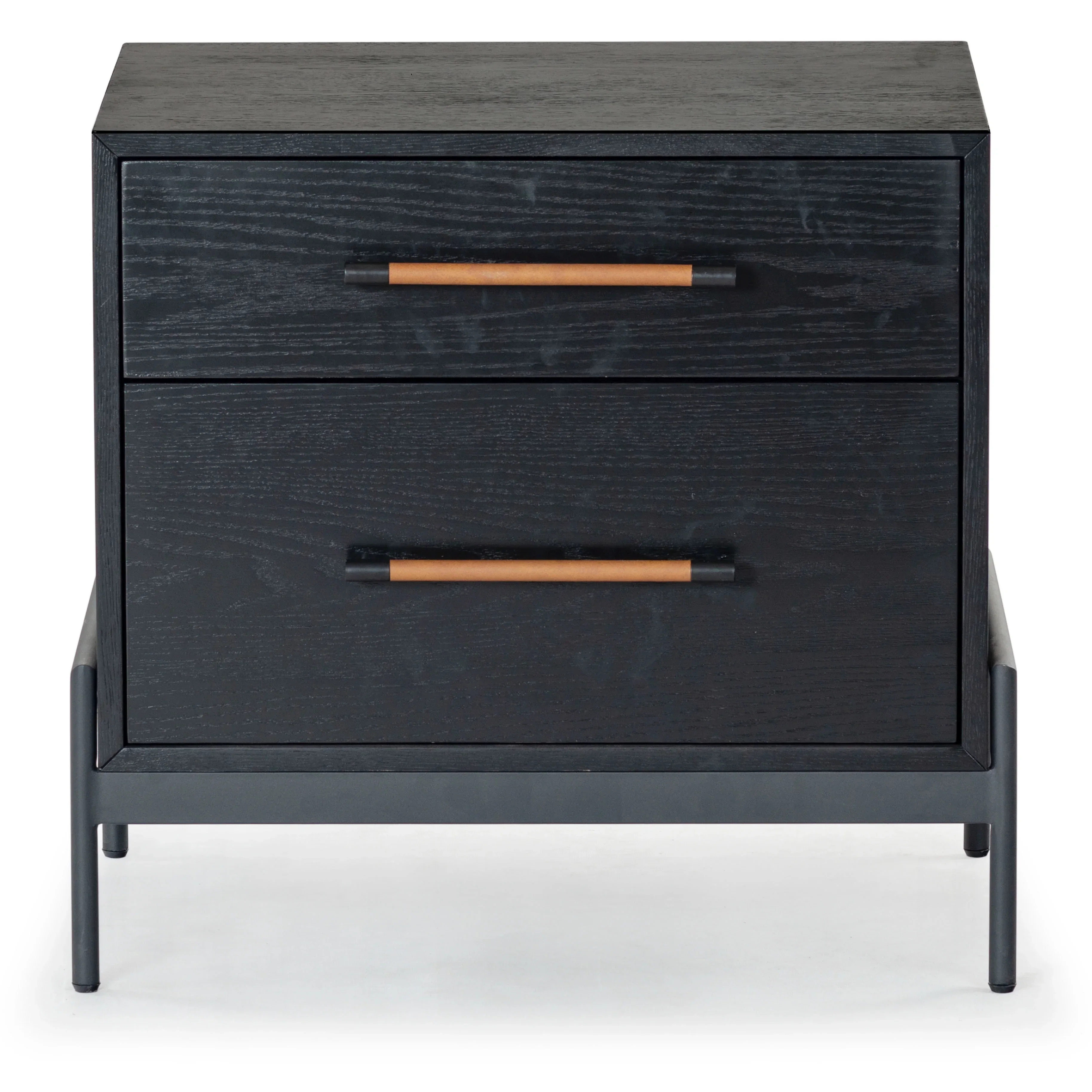 Chandri Vegan Leather Wrapped Handle Nightstand - Image 9