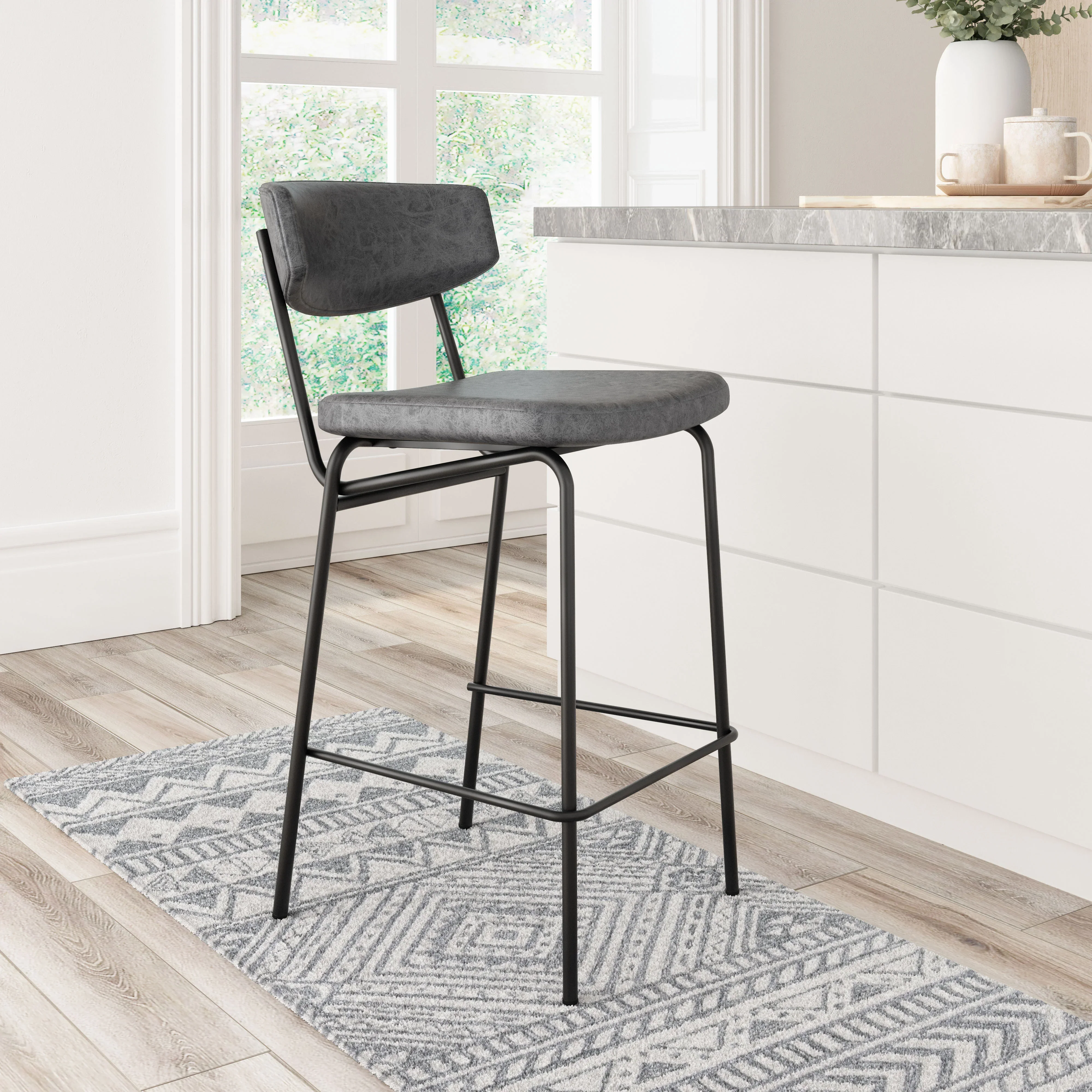 Charon Counter Stool (Set of 2) Vintage Black - Image 2
