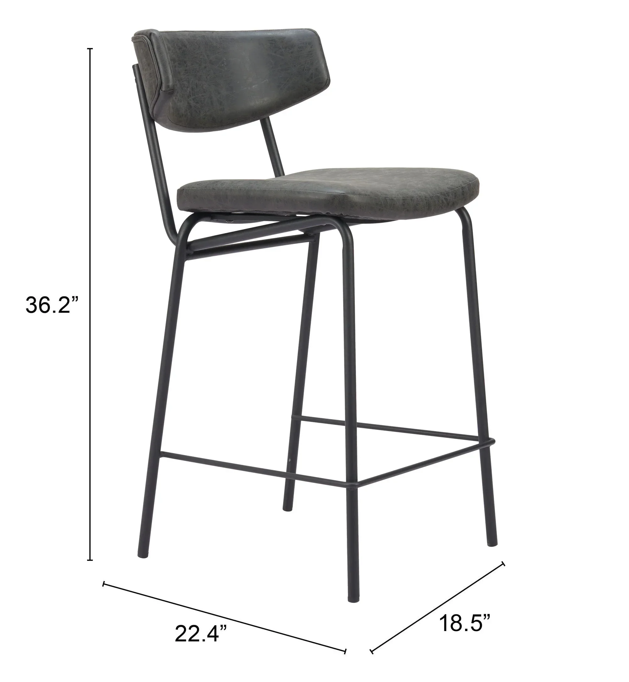 Charon Counter Stool (Set of 2) Vintage Black - Image 7