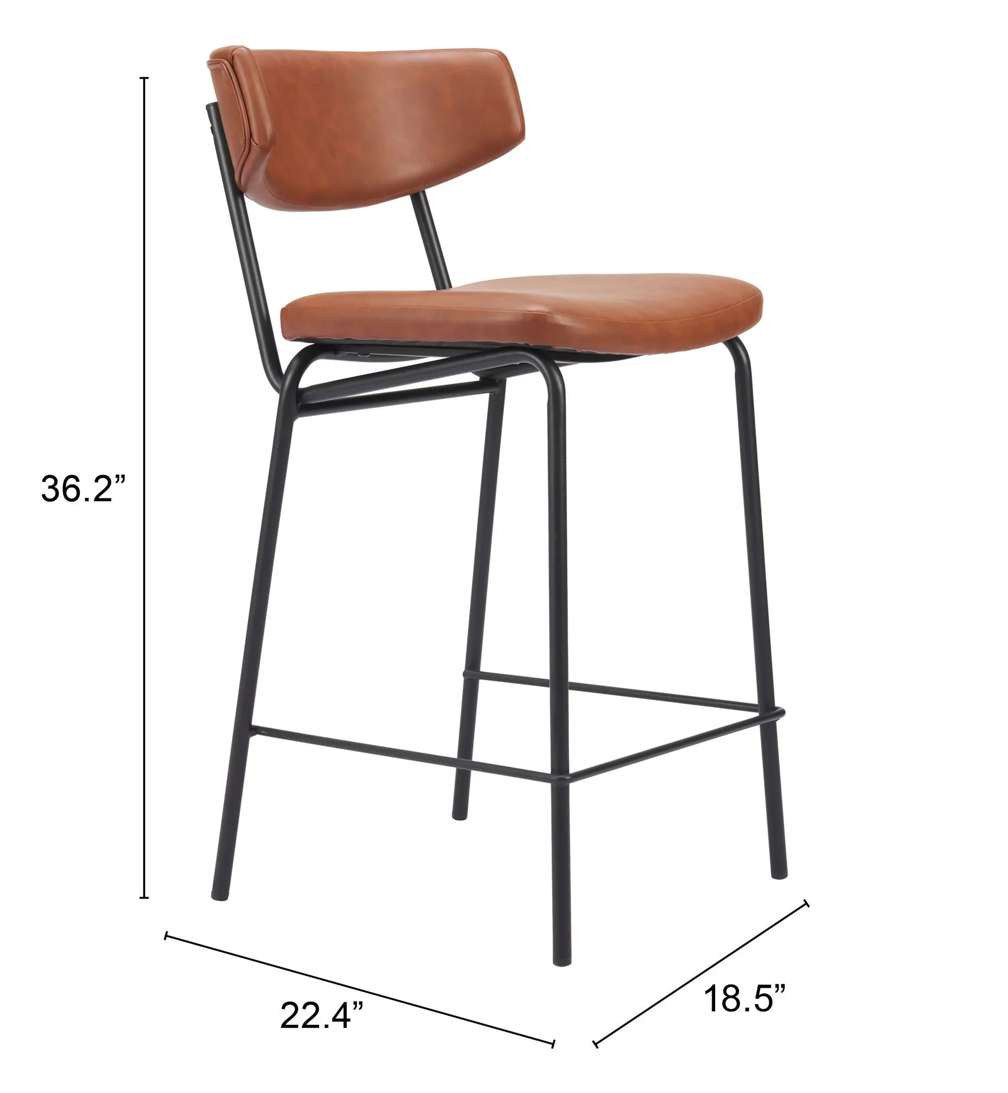 Charon Counter Stool (Set of 2) Vintage Brown - Image 7