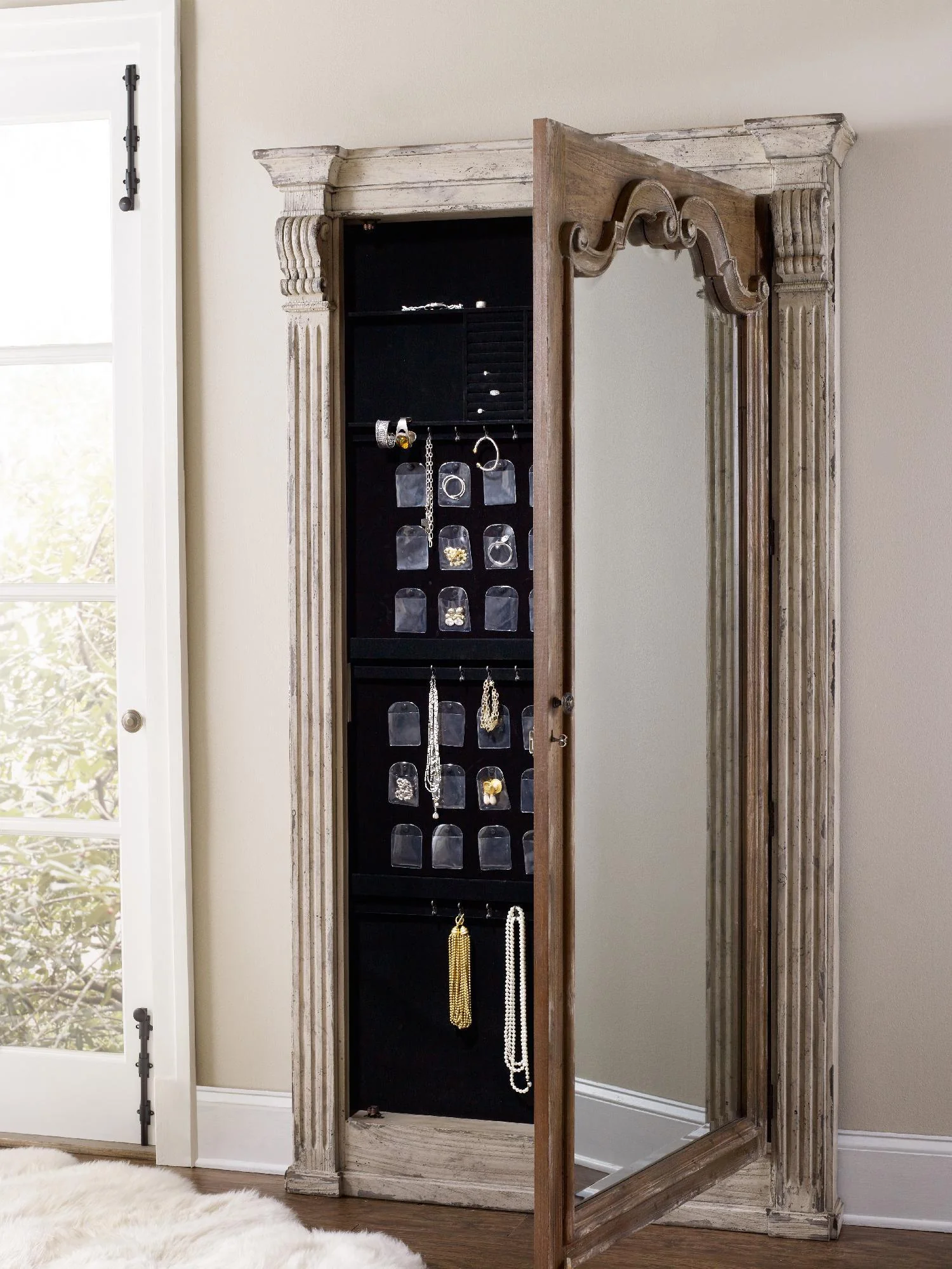 Chatelet Floor Mirror withJewelry Armoire Storage - Image 2