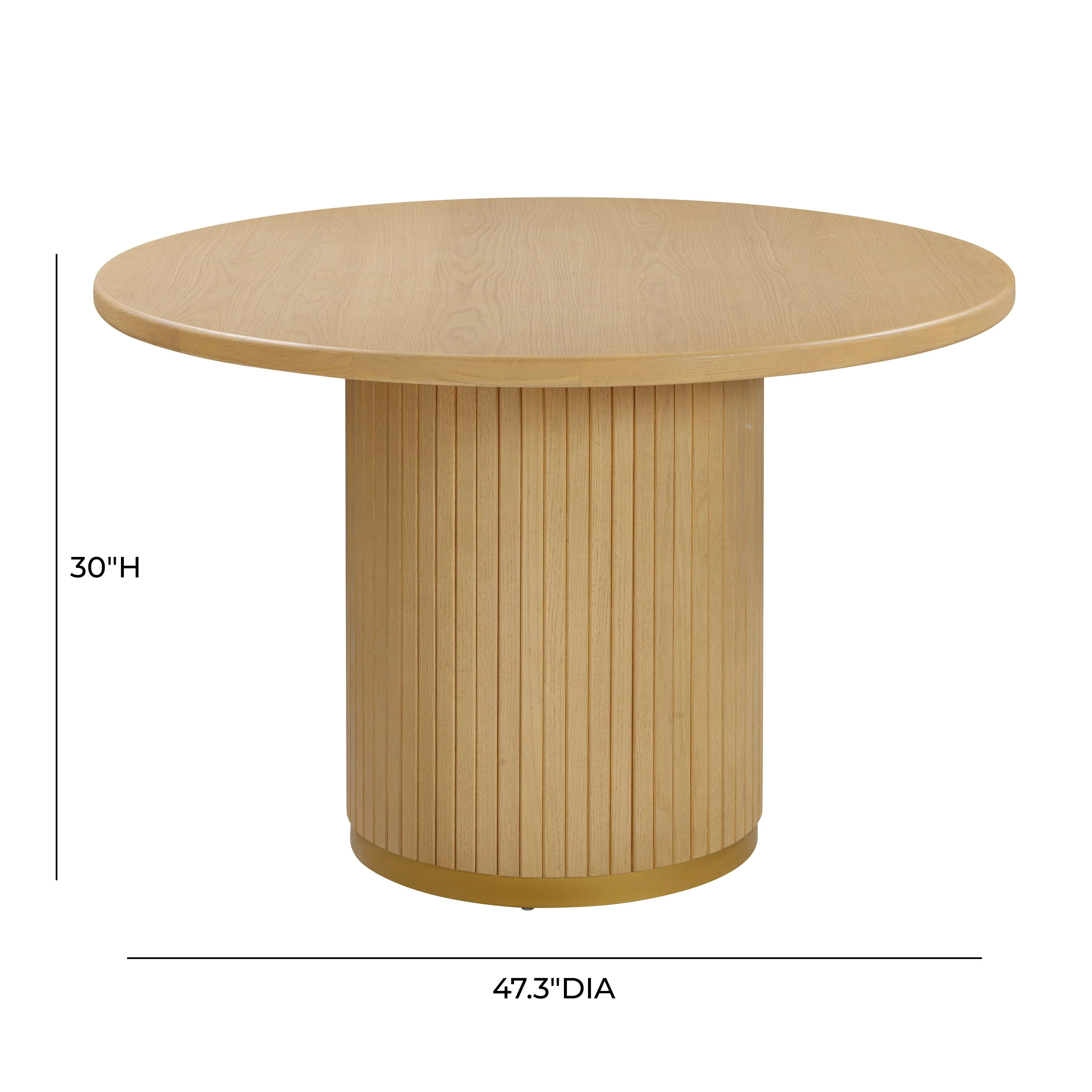 Chelsea Natural Oak Wood Round Dining Table - Image 7