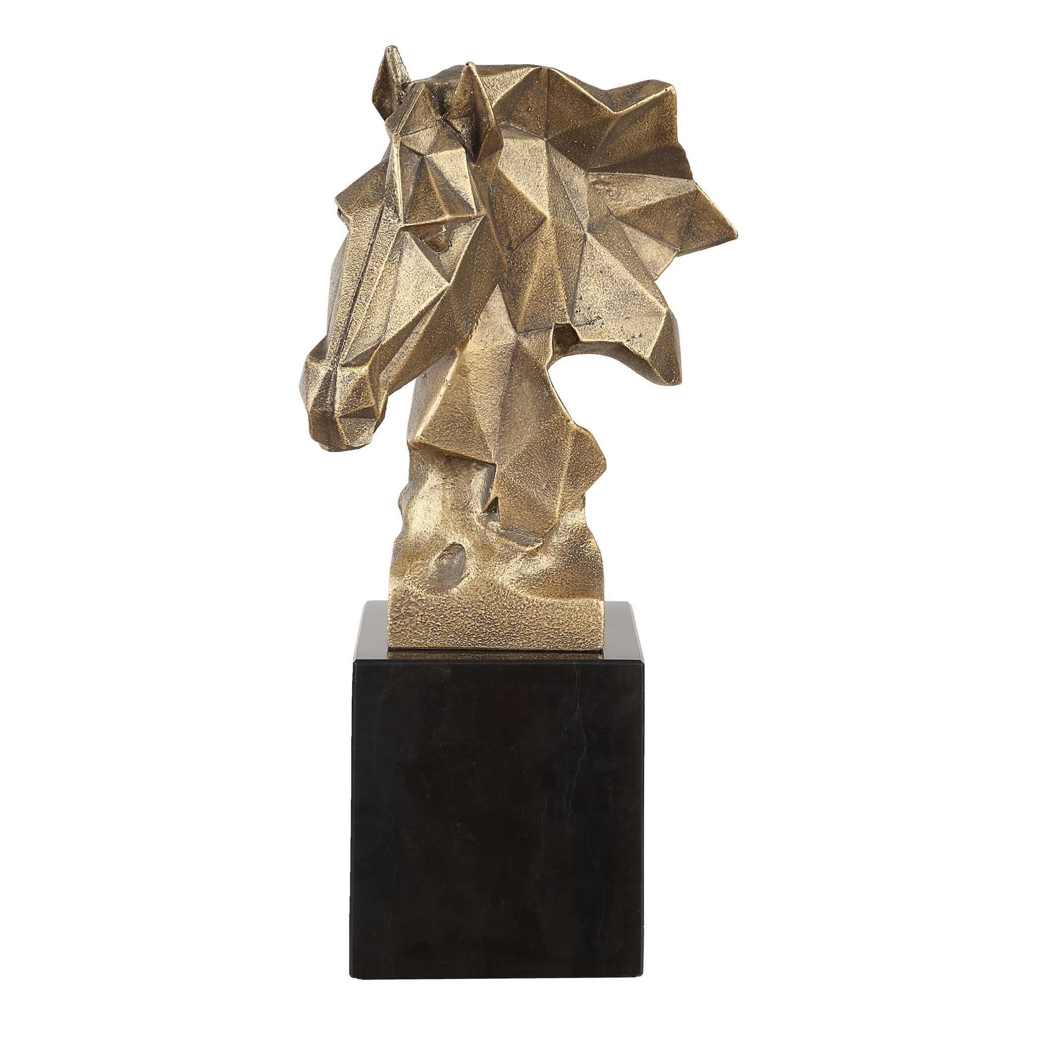 Chiseled Horse Bust Sculpture - Image 5