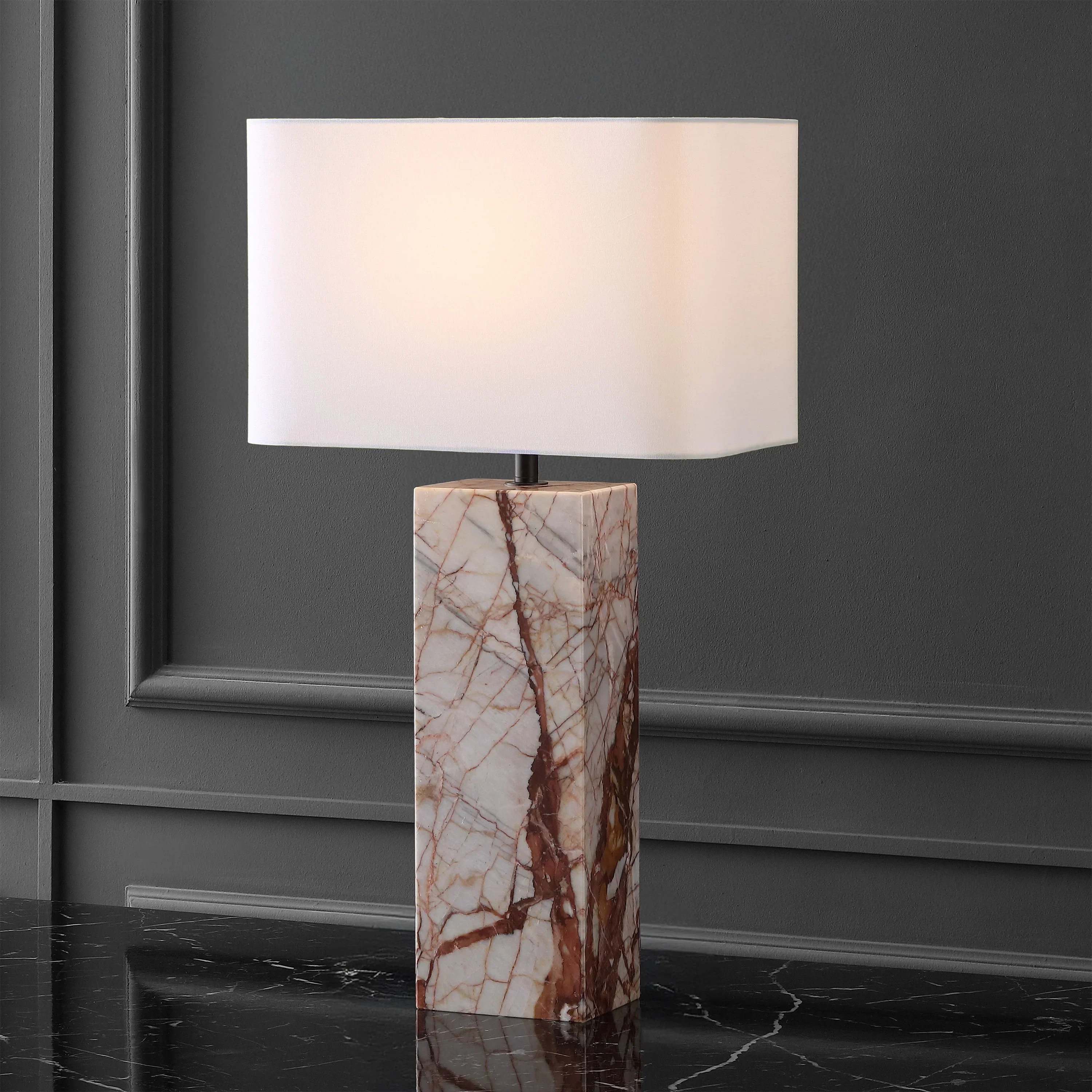 Chrisette Marble Square Base Table Lamp - Image 6