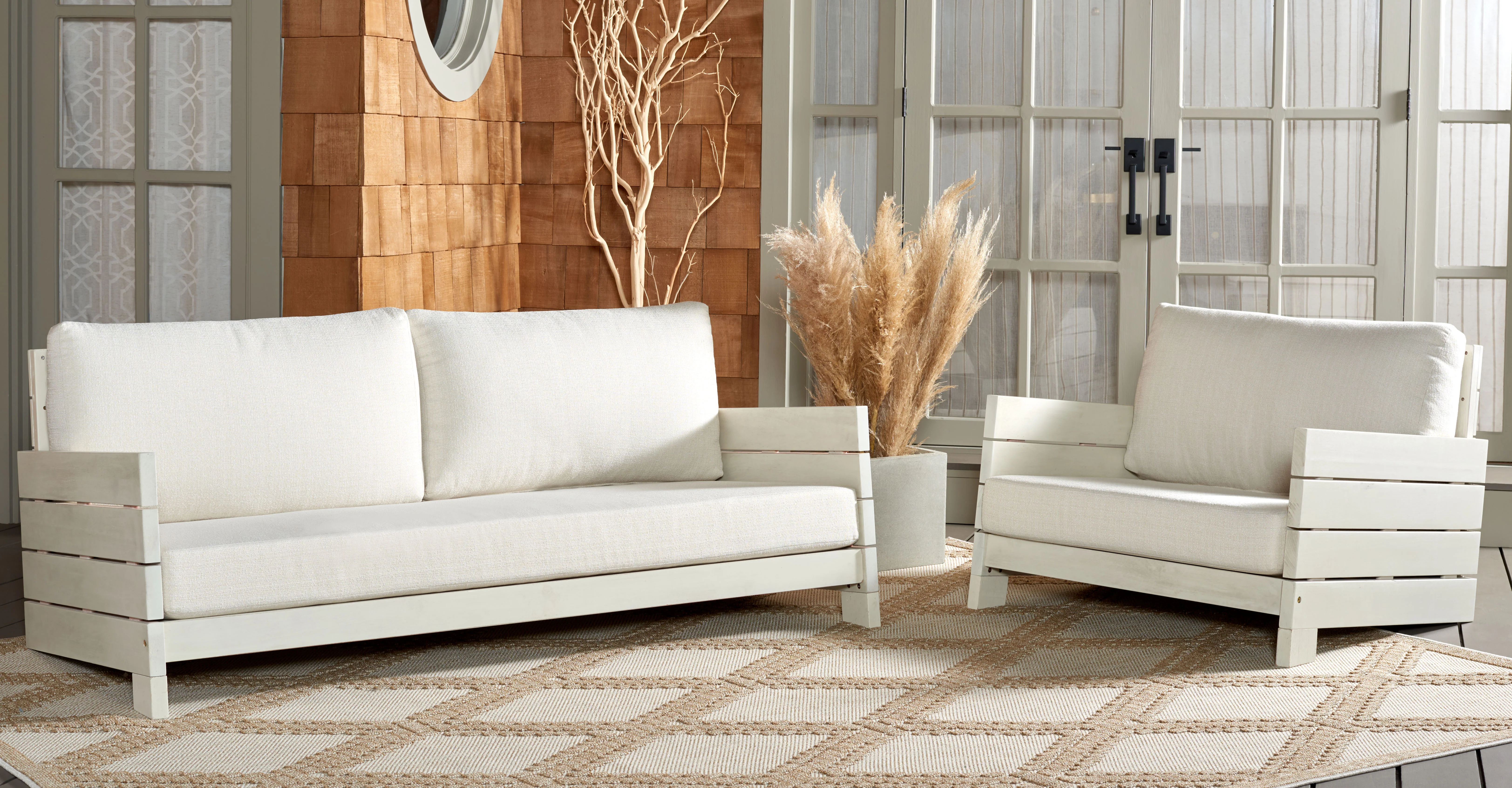 Chrissie Wood Patio Sofa - Image 2