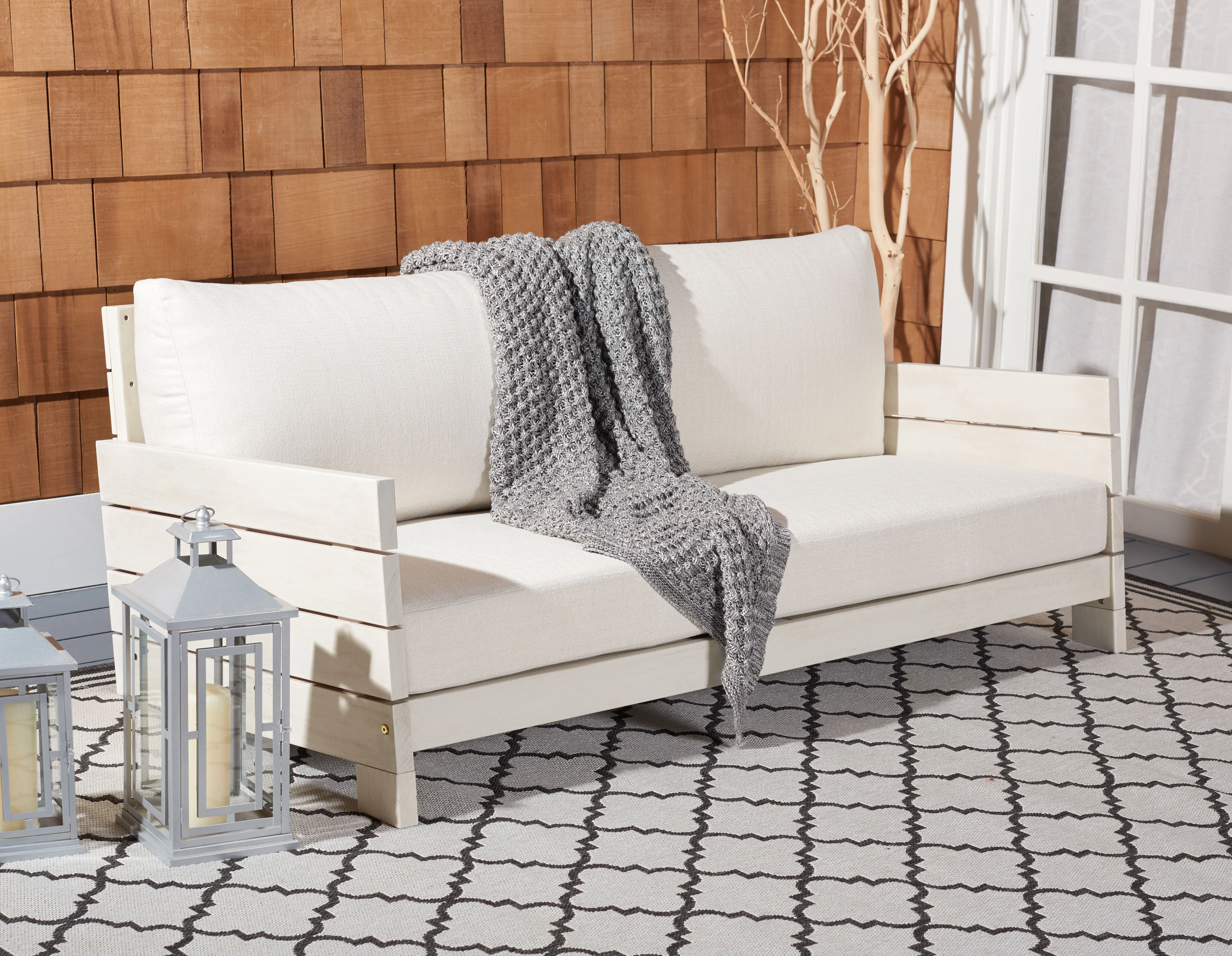 Chrissie Wood Patio Sofa - Image 3