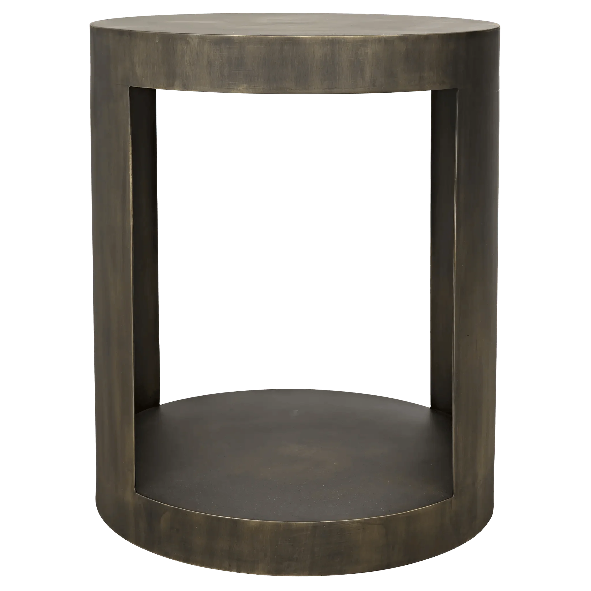 Chrysler Side Table, Steel with Aged Brass Finish