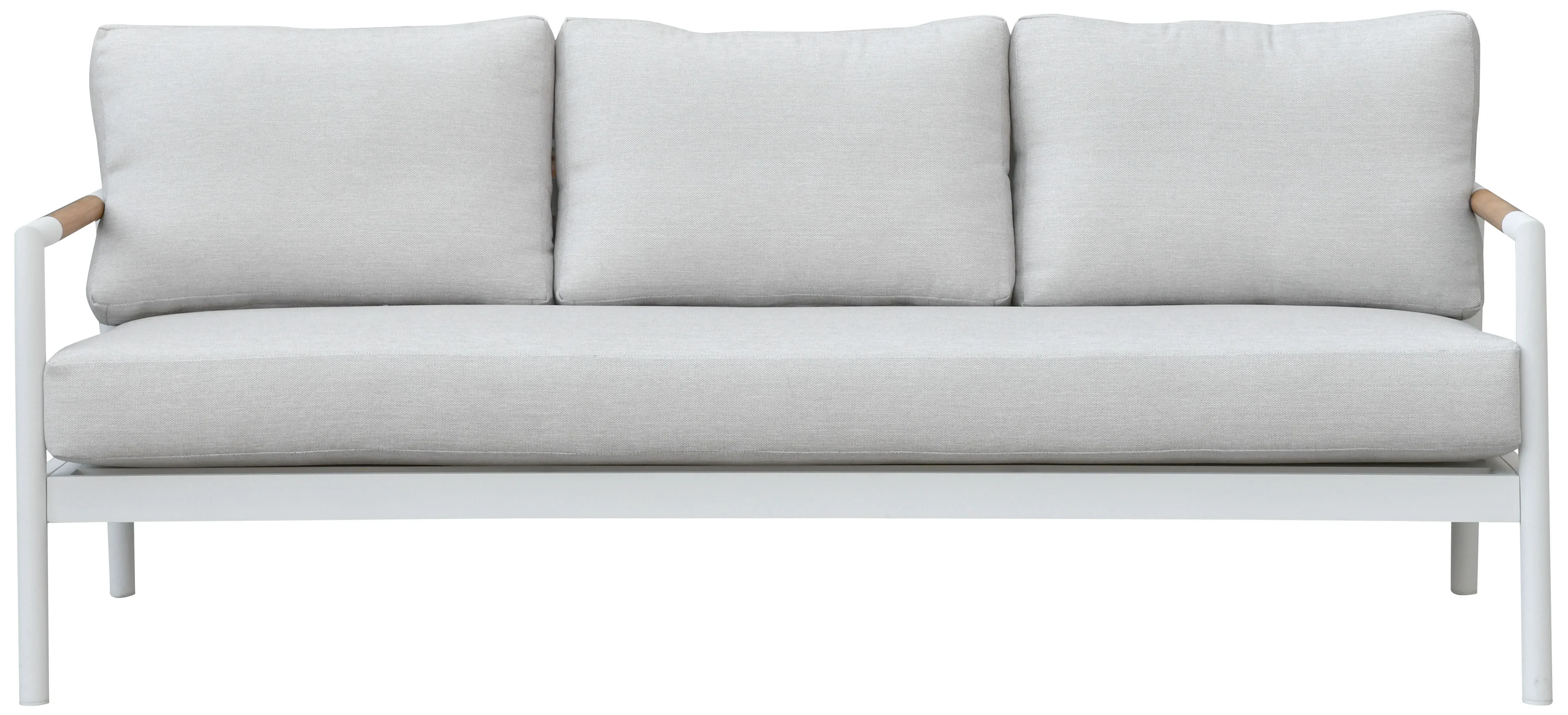 Chryssa Aluminum and Teak Patio Sofa