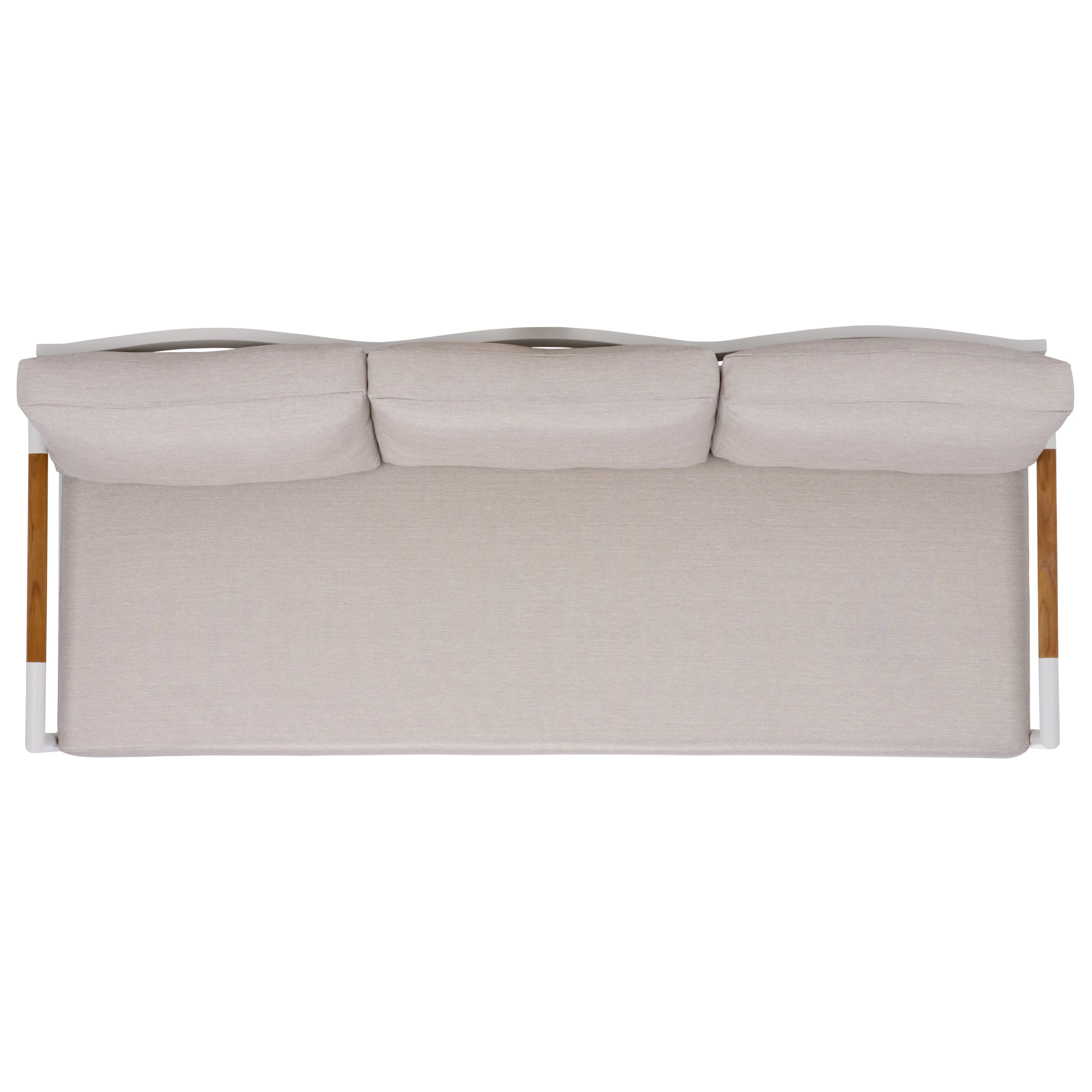 Chryssa Aluminum and Teak Patio Sofa - Image 10