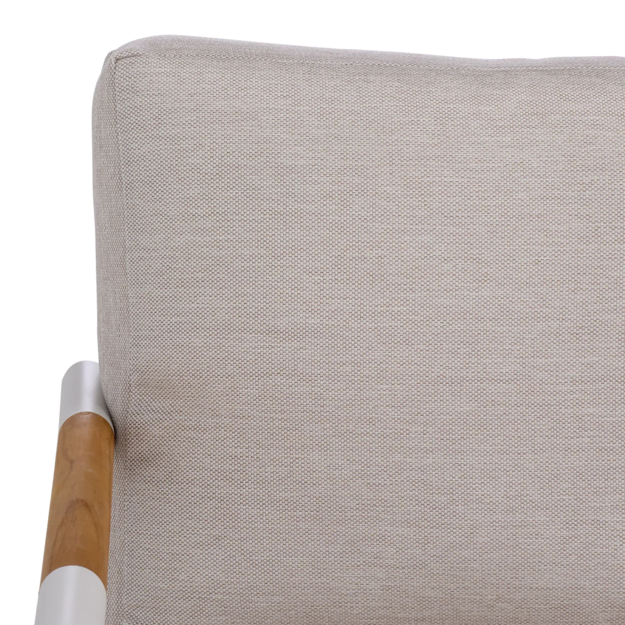 Chryssa Aluminum and Teak Patio Sofa - Image 4