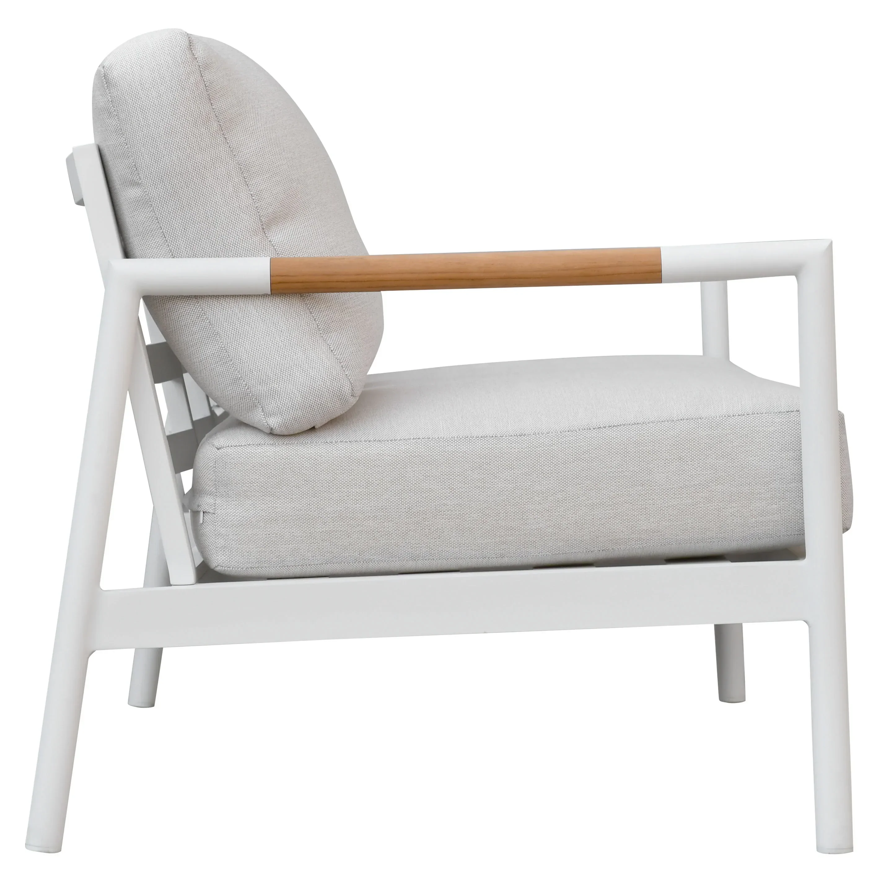 Chryssa Aluminum and Teak Patio Sofa - Image 7