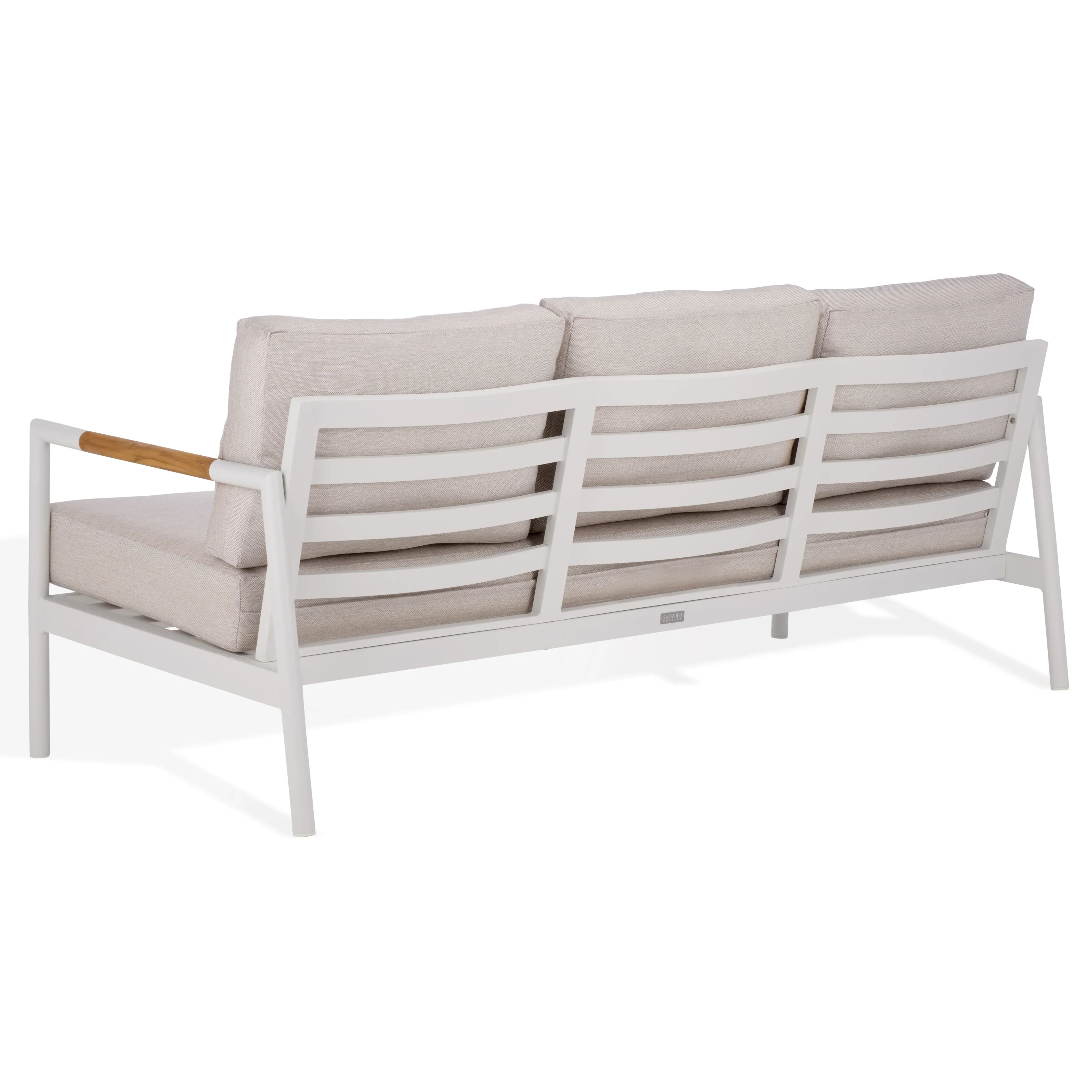 Chryssa Aluminum and Teak Patio Sofa - Image 8