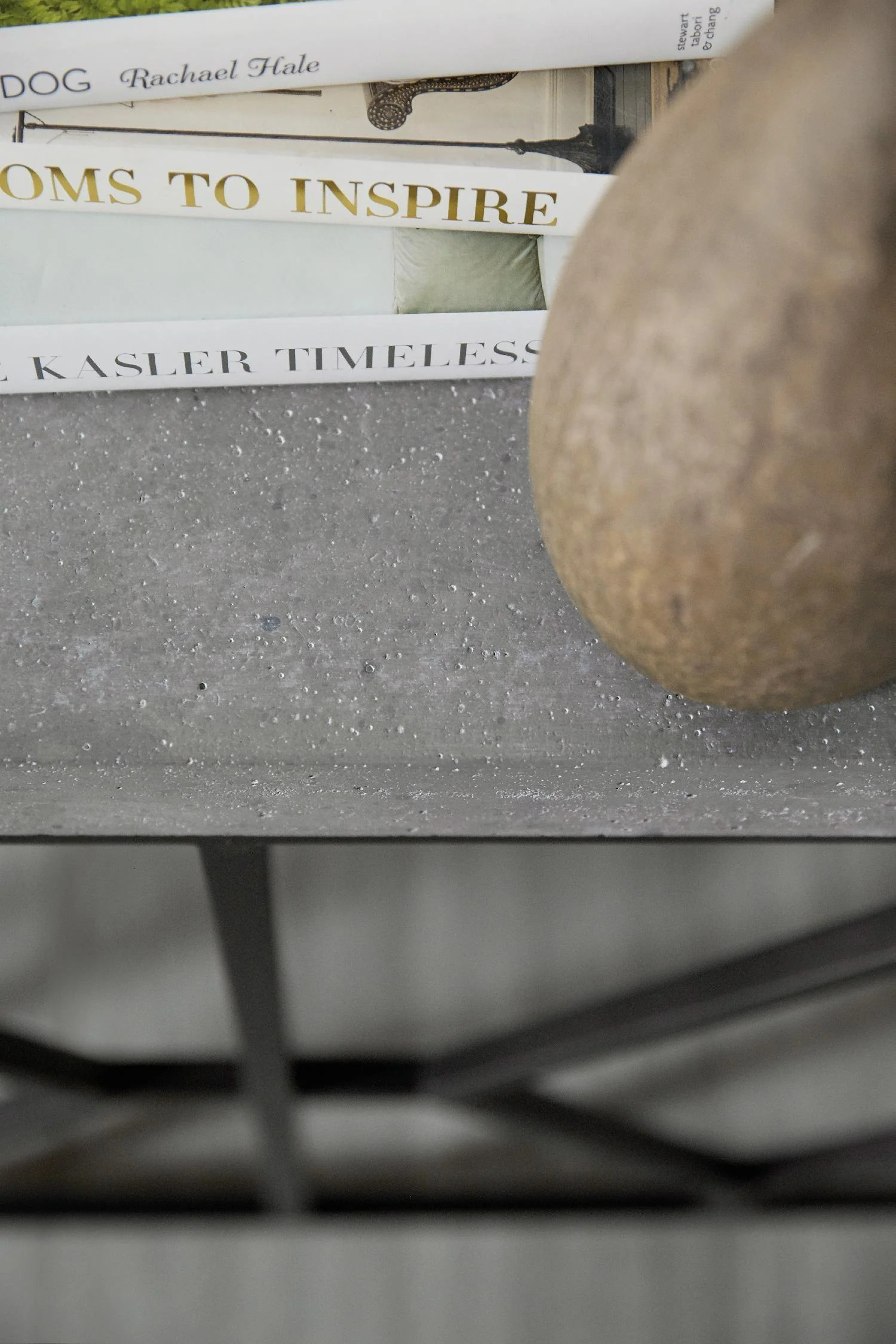 Ciao Bella Metal and Faux Concrete Console Table - Image 4