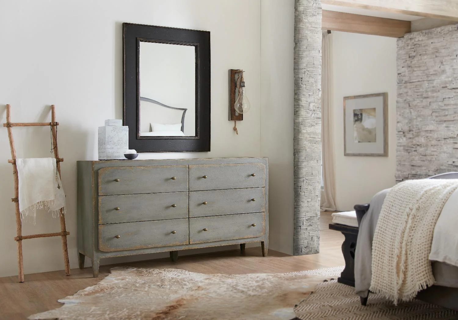 Ciao Bella Six-Drawer Dresser- Speckled Gray - Image 4