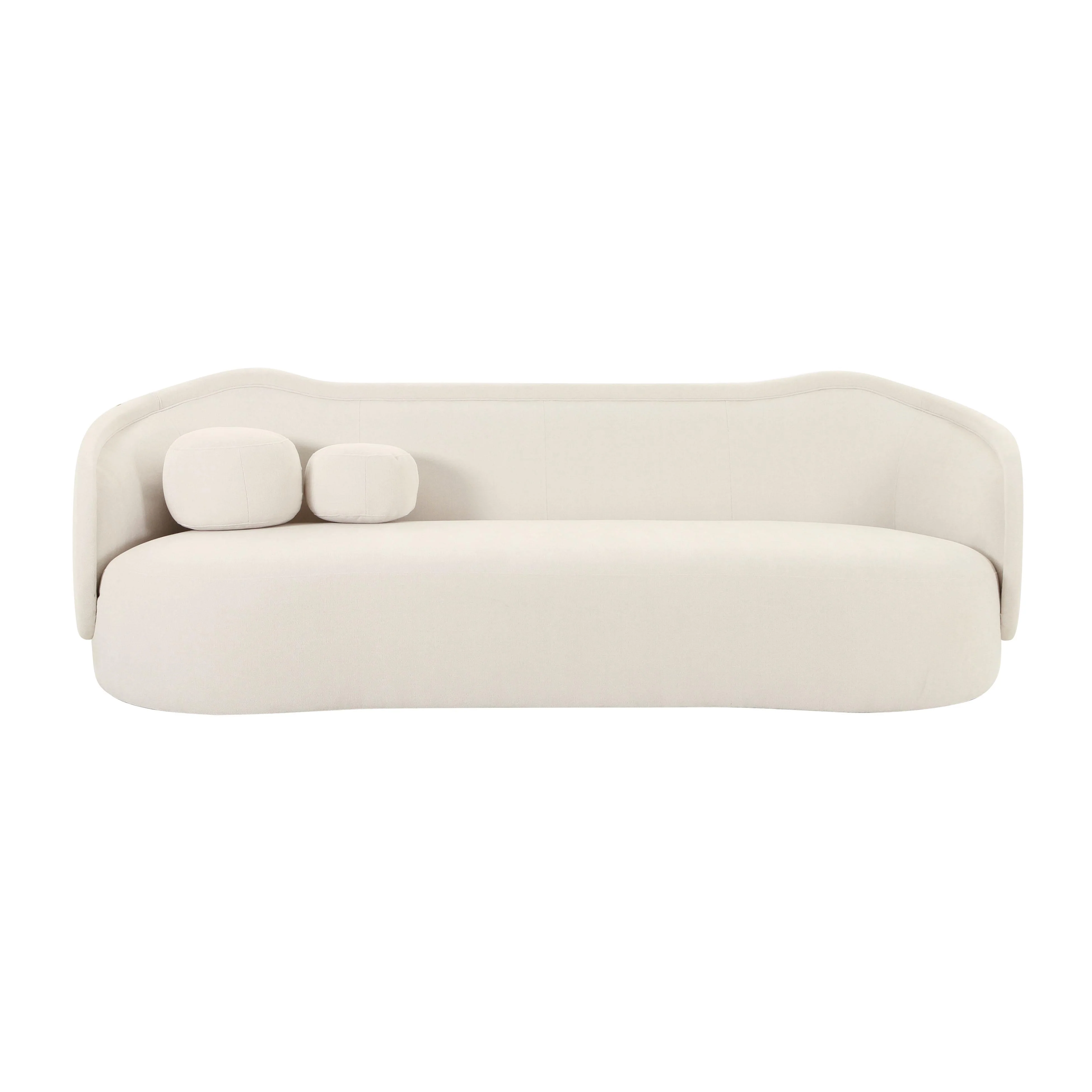 Circe Cream Textured Velvet Sofa - Image 3