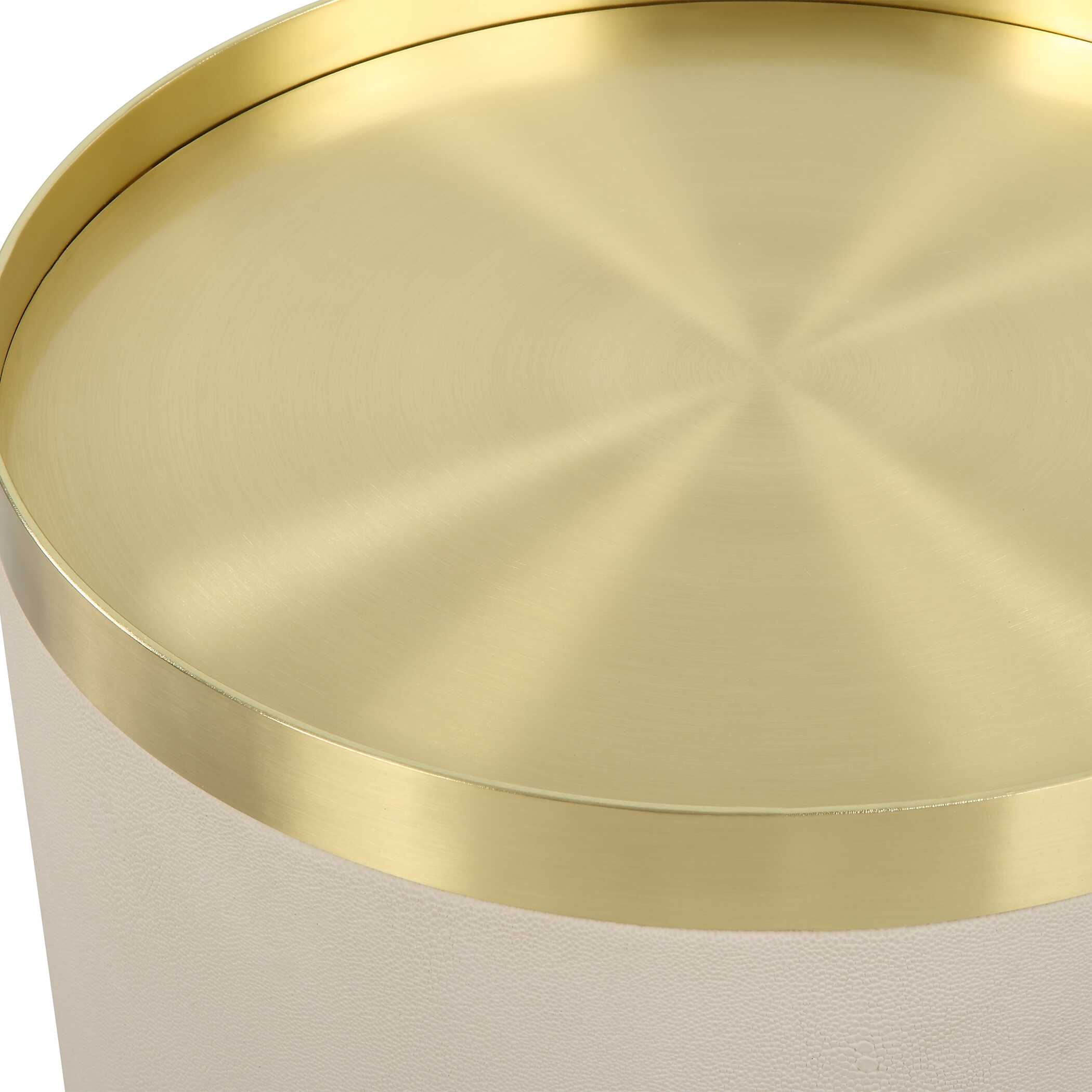 Circuit Brass & White Accent Table - Image 3