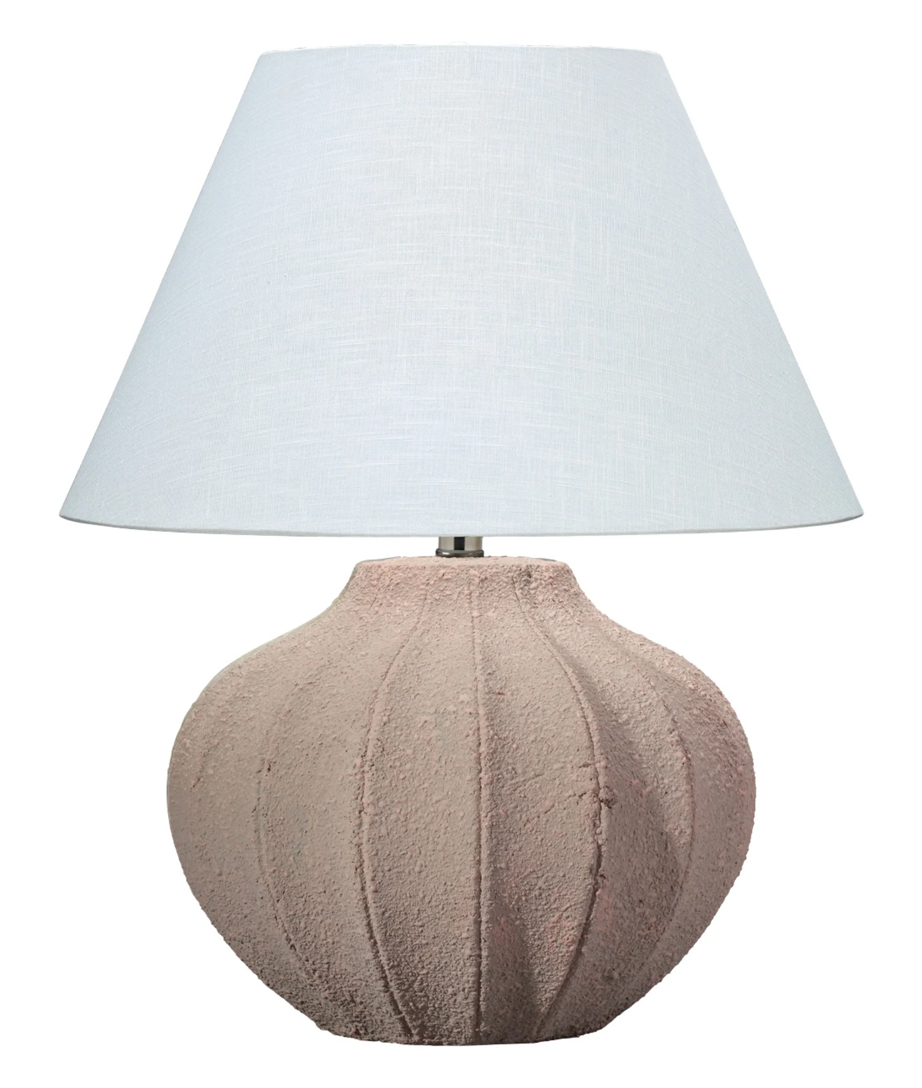 Clamshell Ceramic Table Lamp with Linen Shade