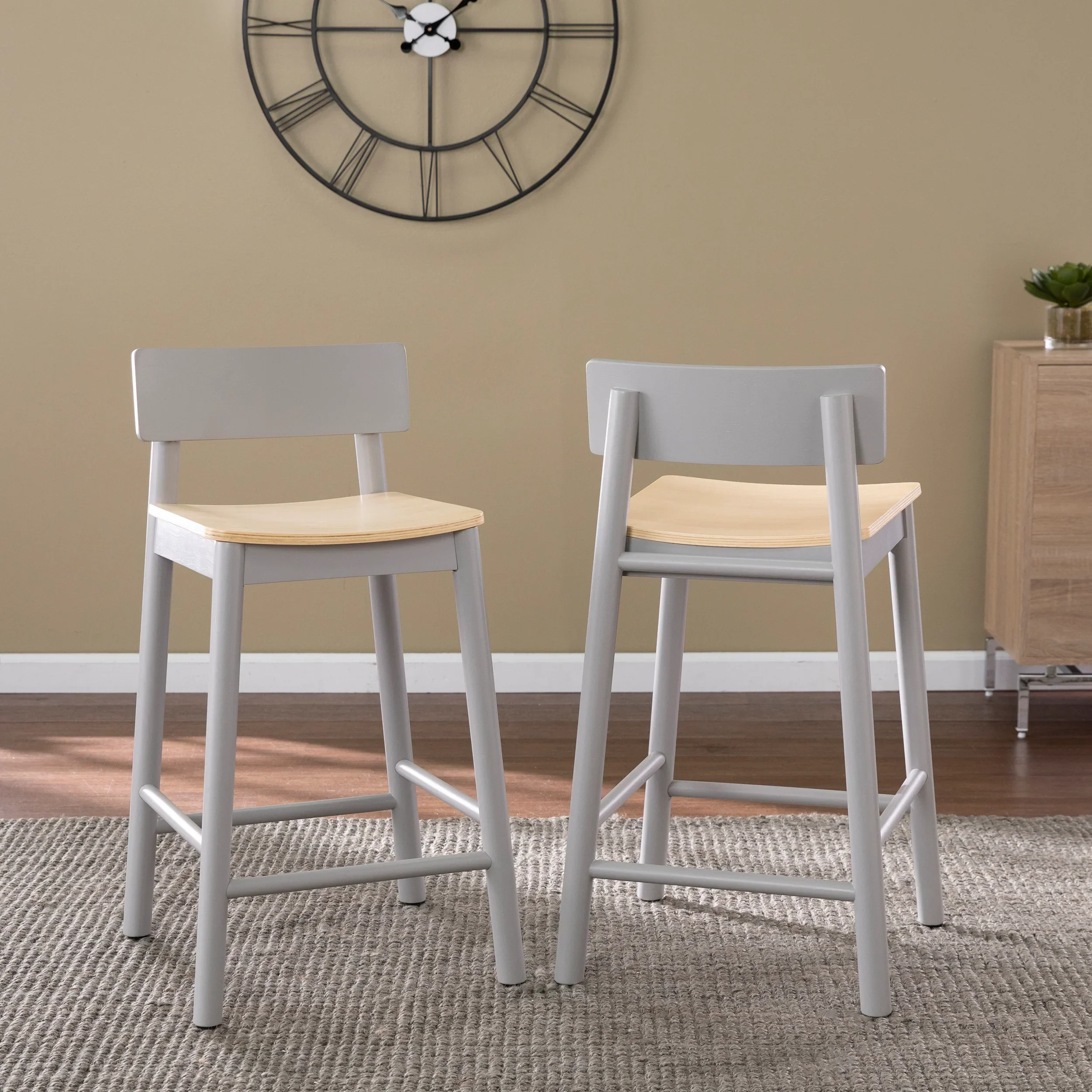 Claxby Two-Tone Counter Stools – 2pc Set - Image 2