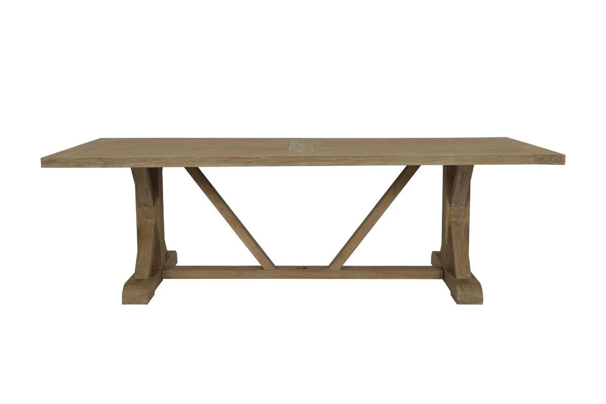 Coastal Teak 94" Trestle Dining Table - Image 3