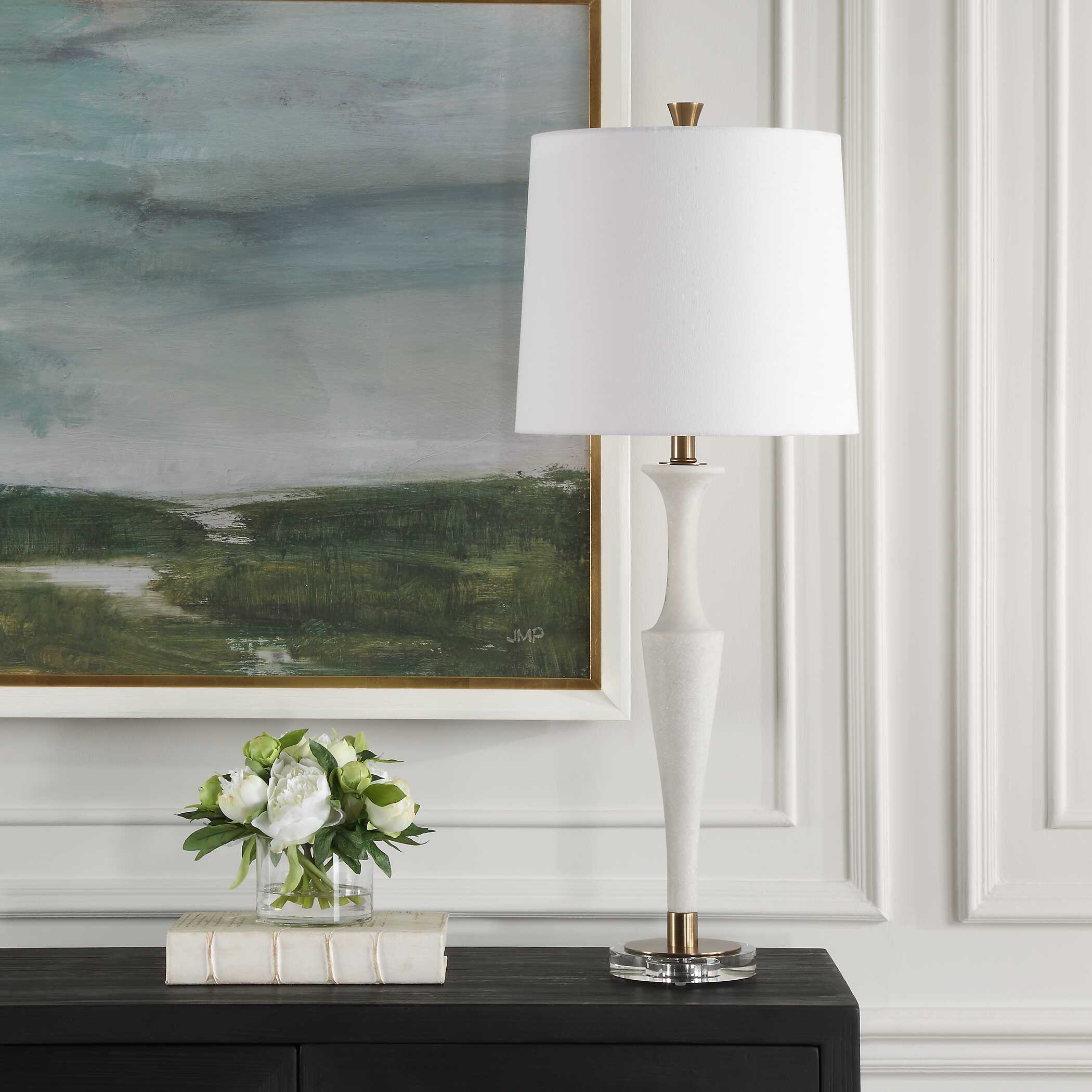 Colette White Stone Table Lamp - Image 3