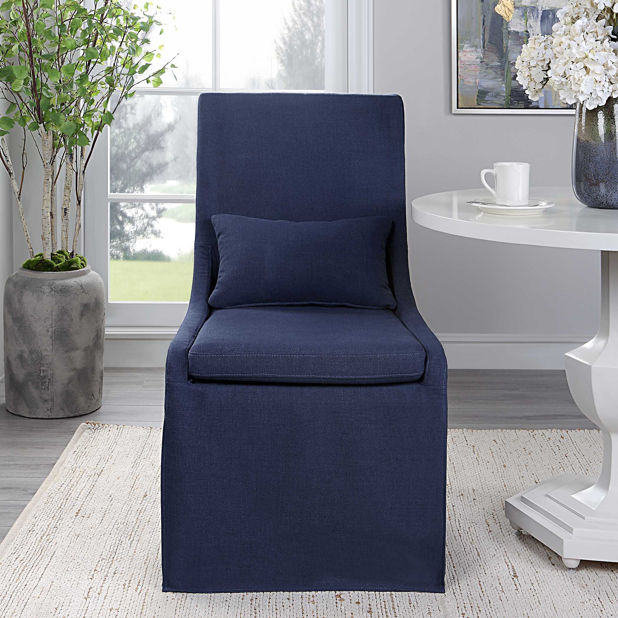 Coley Denim Armless Chair - Image 2