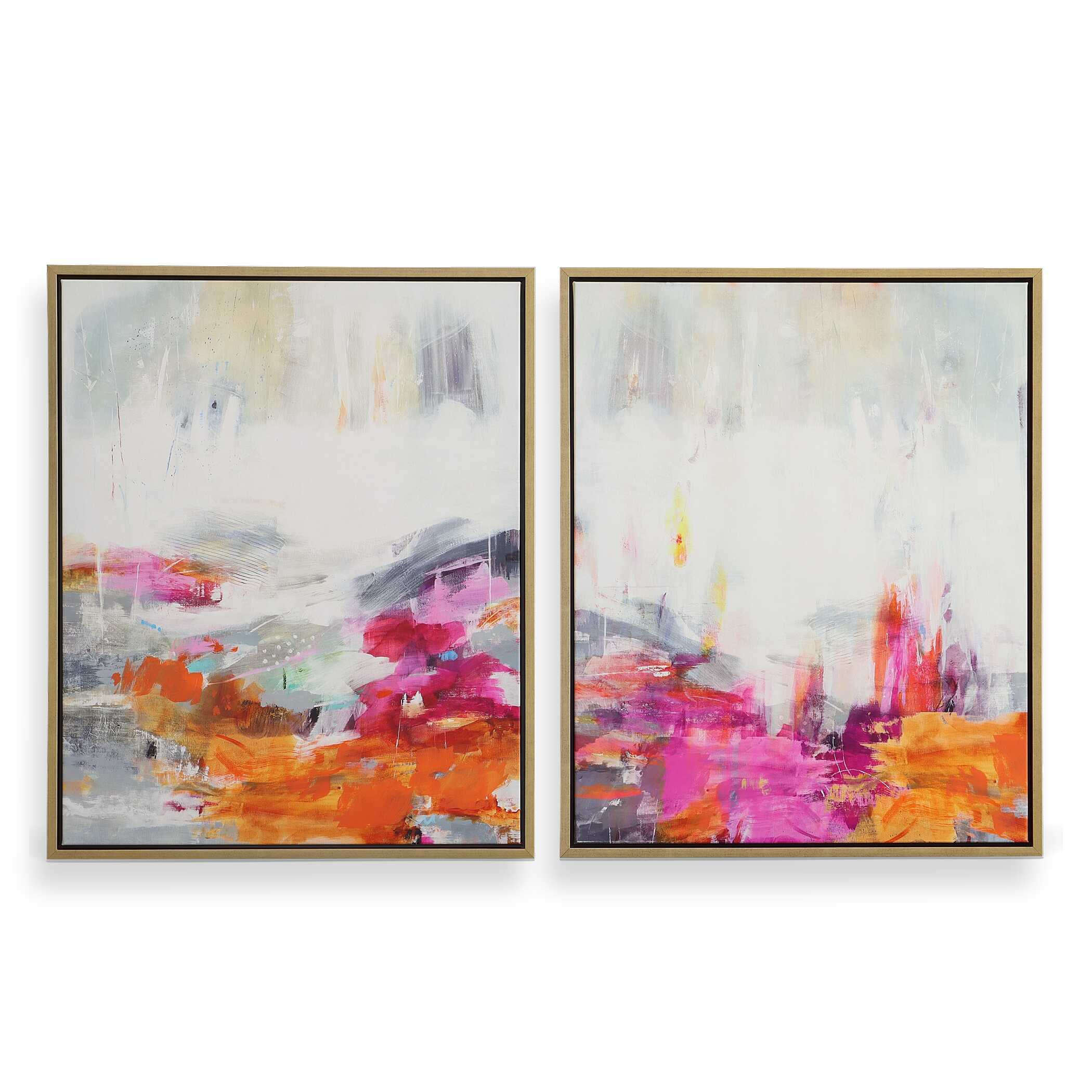 Color Theory Framed Abstract Art - Set of 2